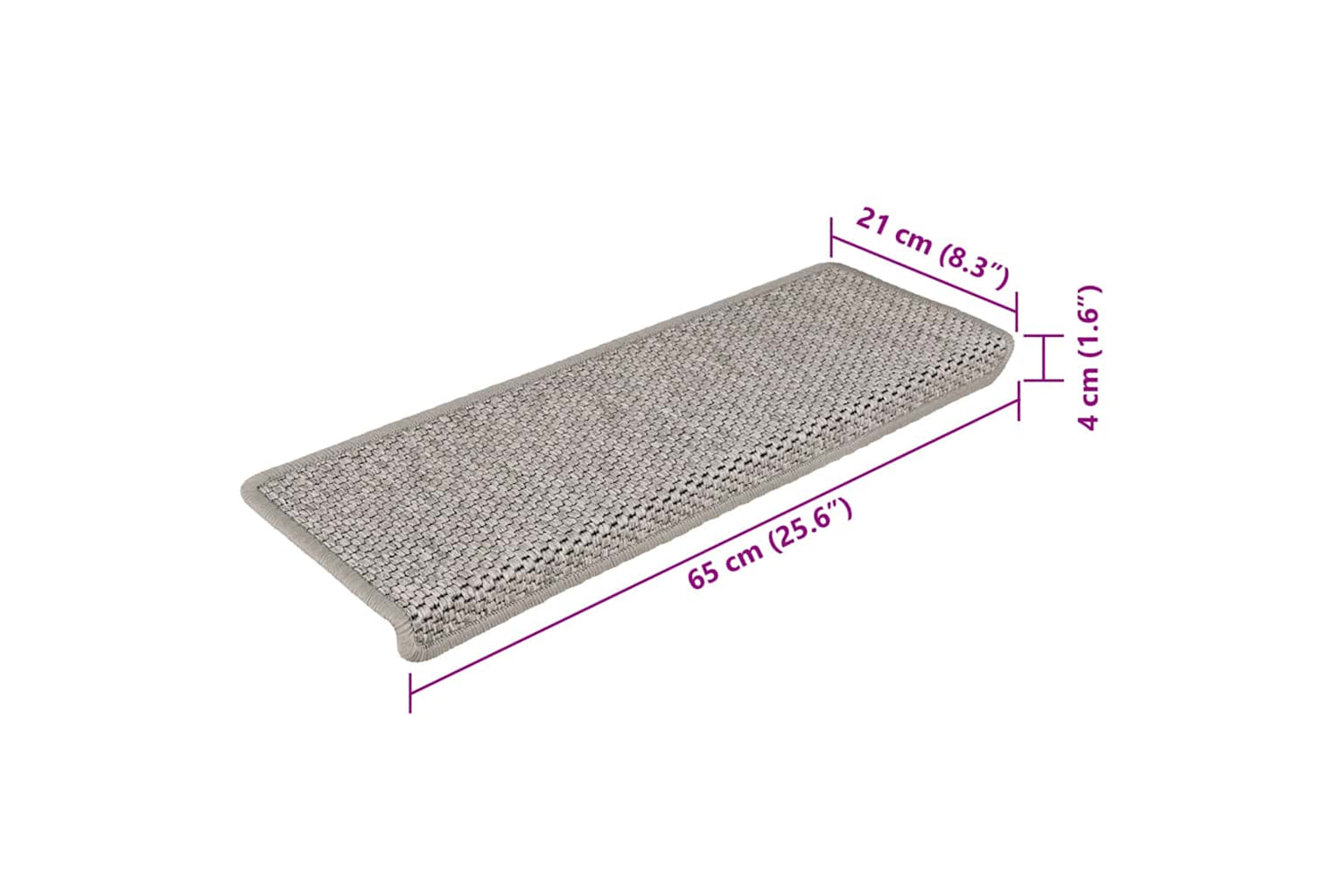 vidaXL 326883 Stair Mats Self-adhesive Sisal-look 15 Pcs 65x21x4cm Silver-8