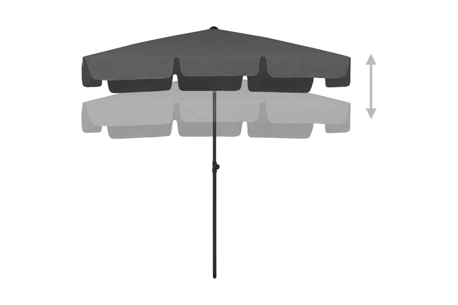 vidaXL 314729 Beach Umbrella Anthracite 200x125cm-3