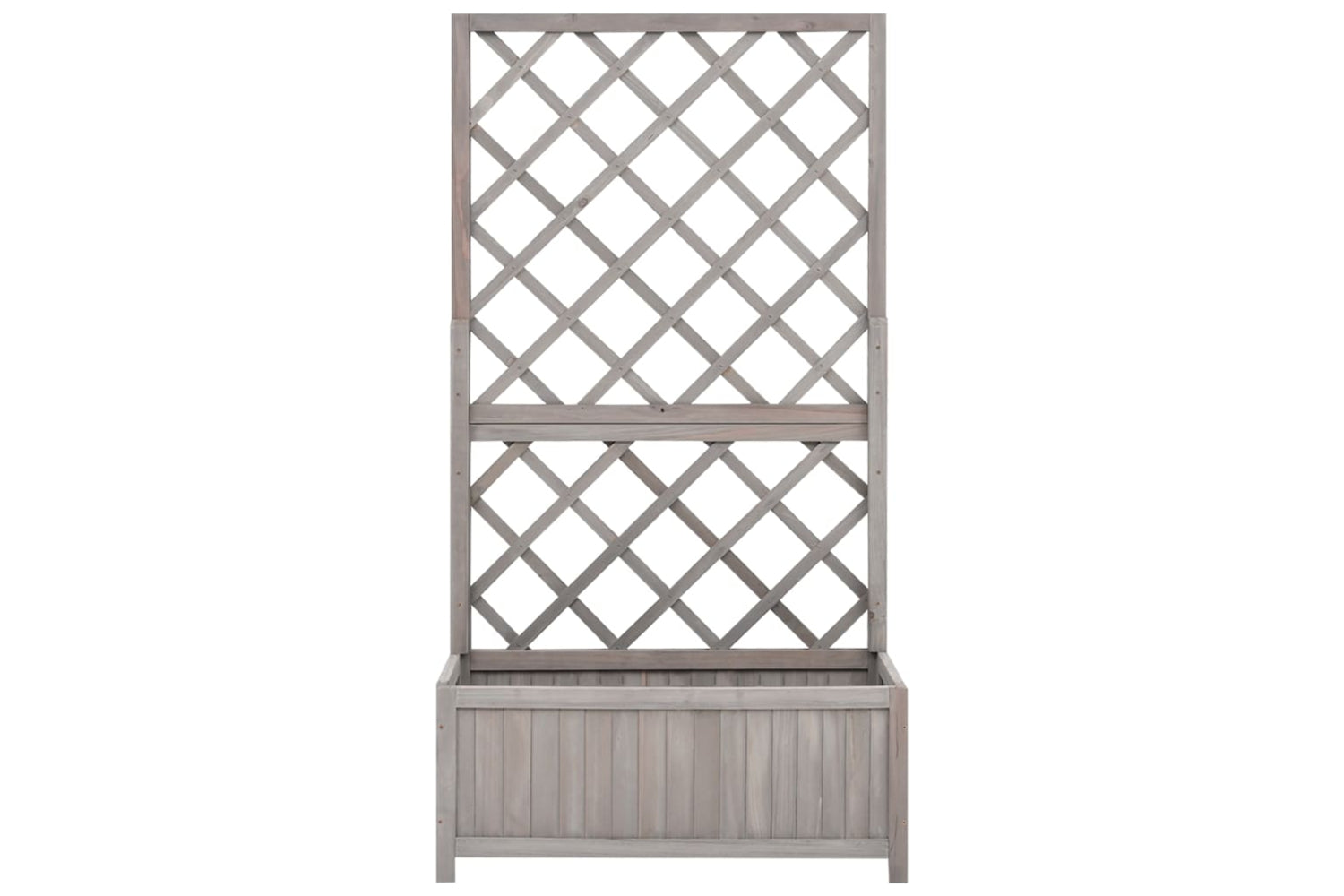 vidaXL 316490 Garden Trellis Planter Grey 70x30x135cm Solid Firwood-2