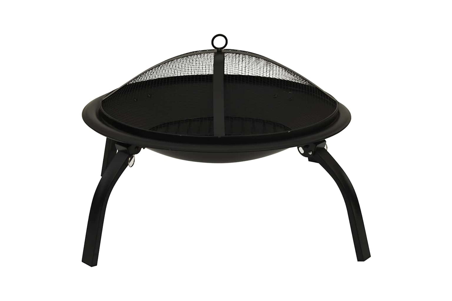 Vidaxl 2-in-1 Fire Pit And Bbq With Poker 56x56x49 Cm Steel-3