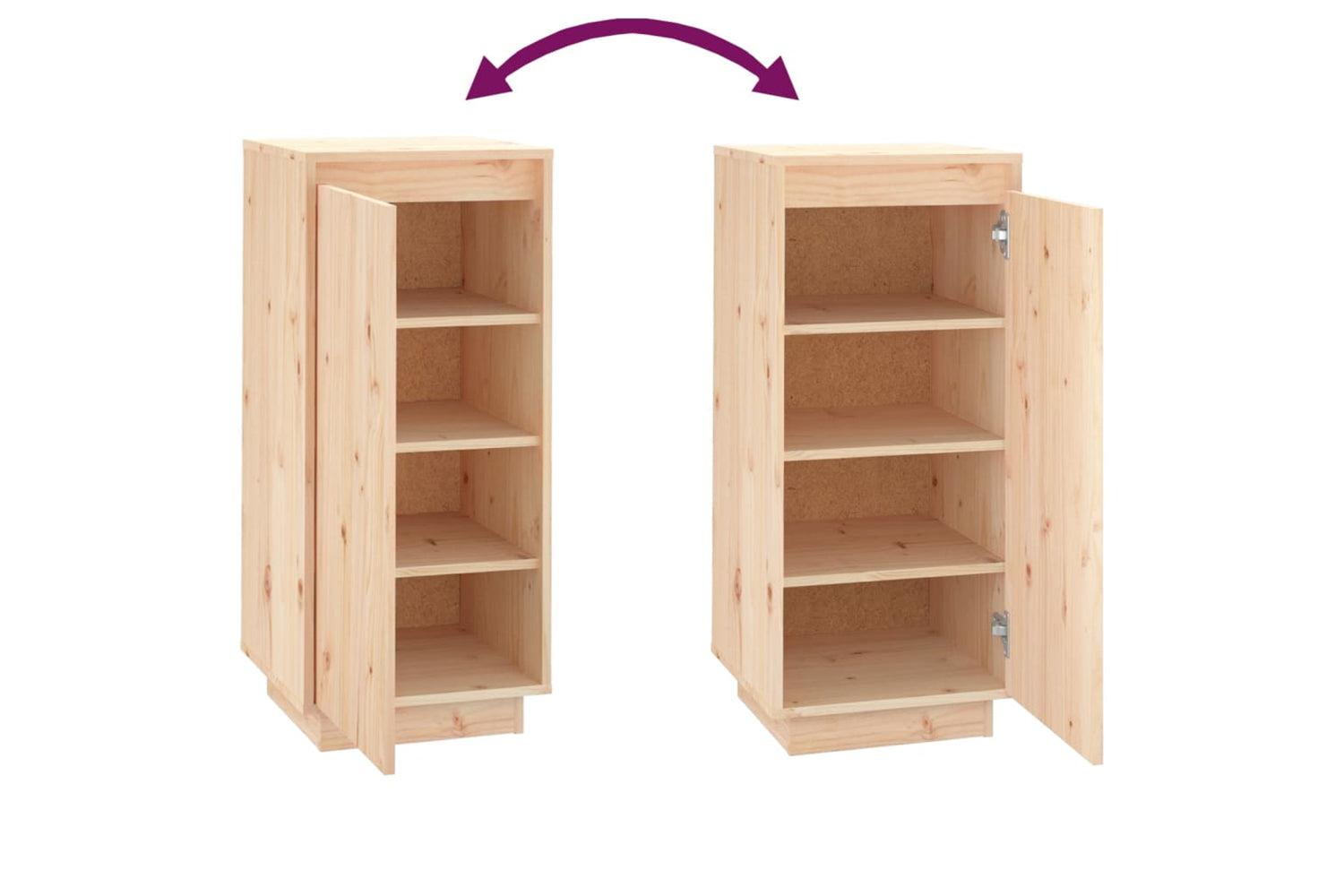 vidaXL 813535 Shoe Cabinet 35x35x80cm Solid Wood Pine-6