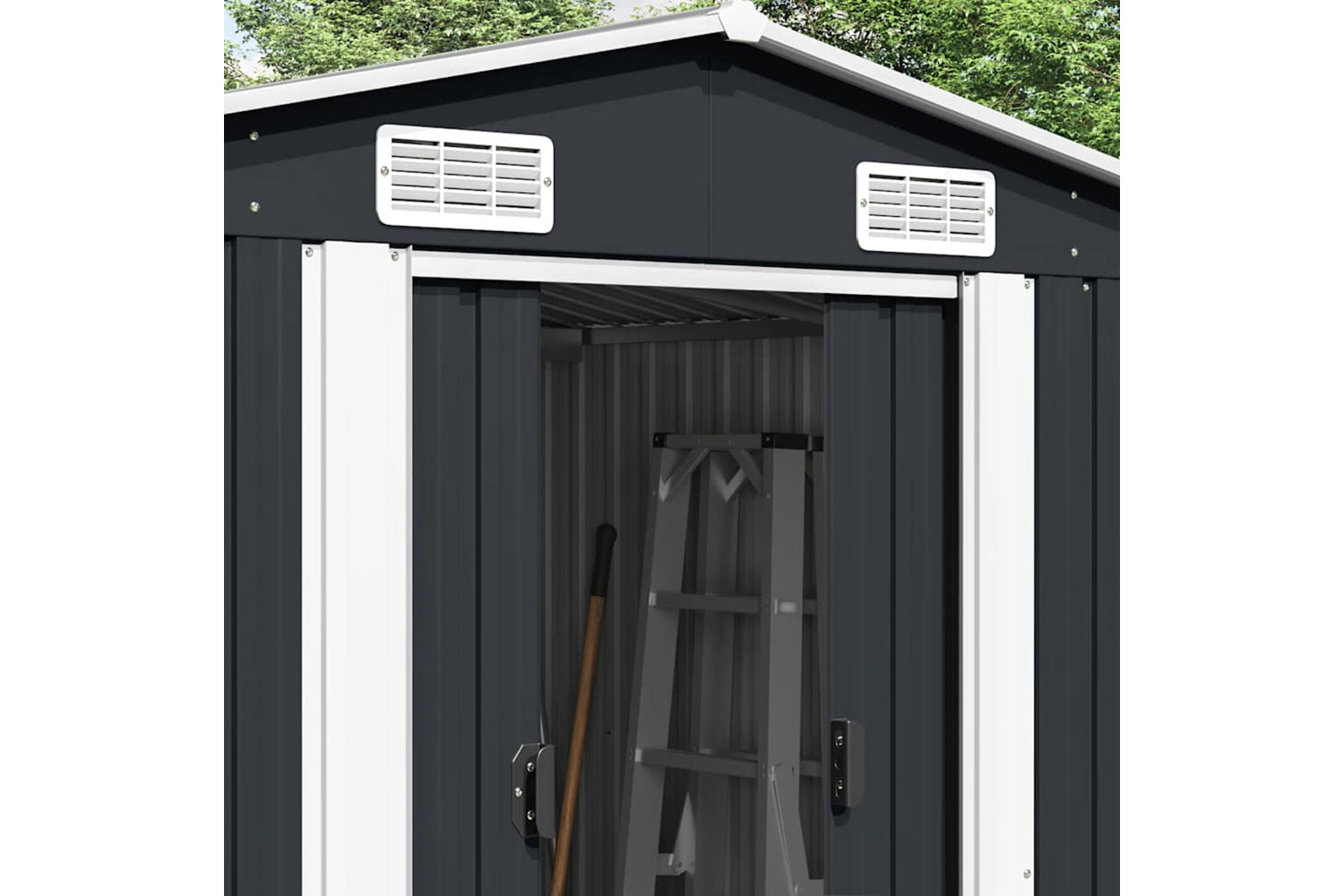 vidaXL 143354 Garden Shed 257x580x181cm Metal Anthracite-3