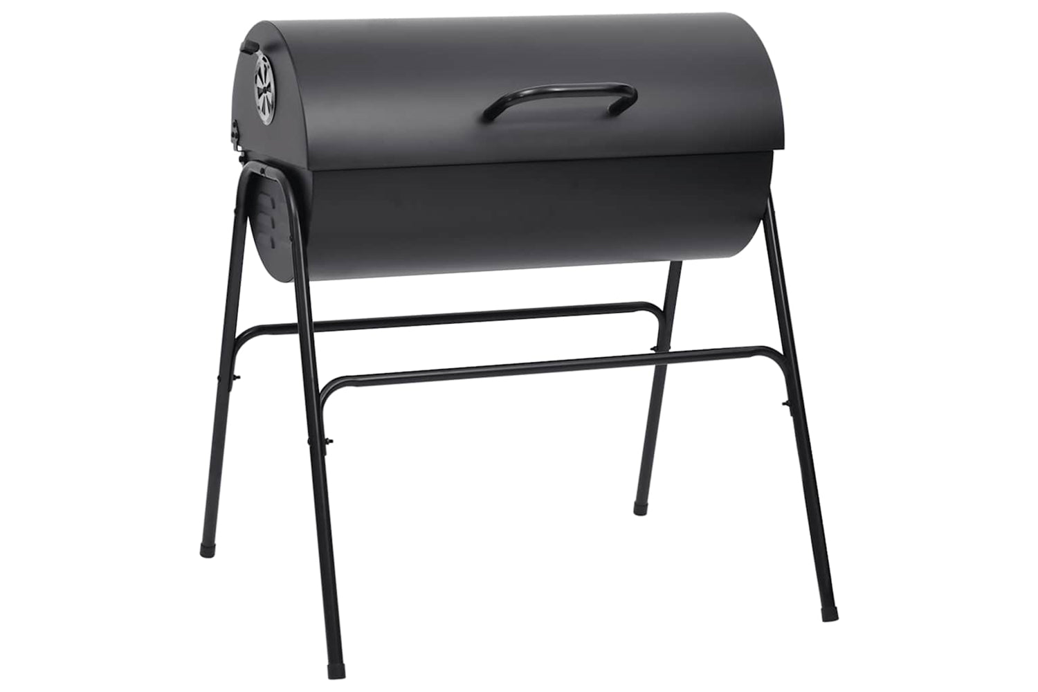 Vidaxl Barrel Grill With 2 Cooking Grids Black 80x95x90 Cm Steel-2