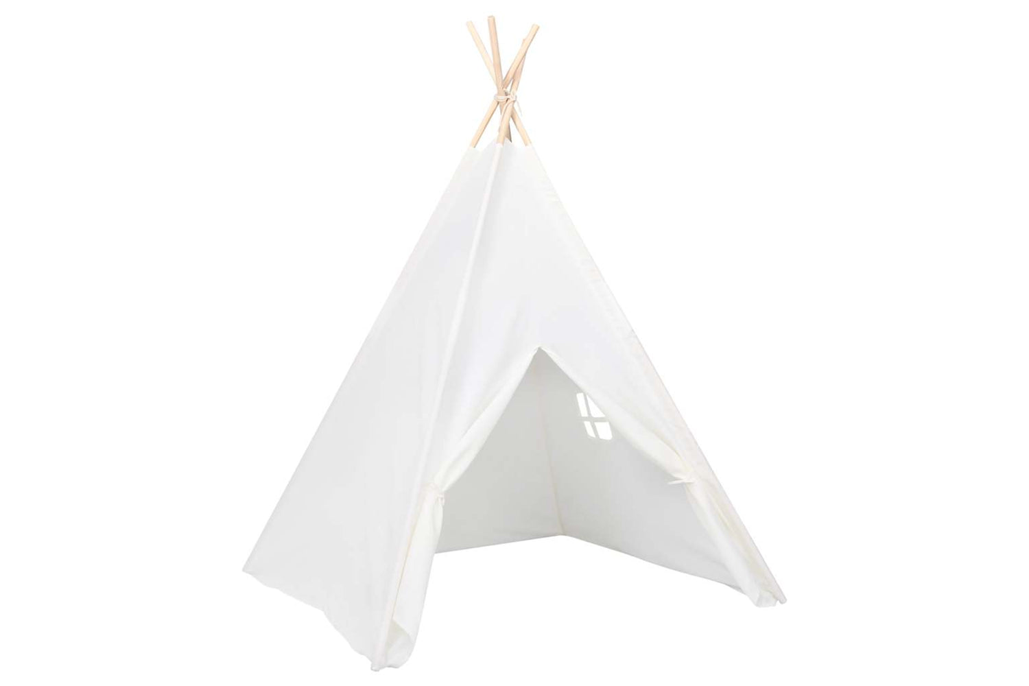 Vidaxl Children Teepee Tent With Bag Peach Skin White 120x120x150 Cm-2