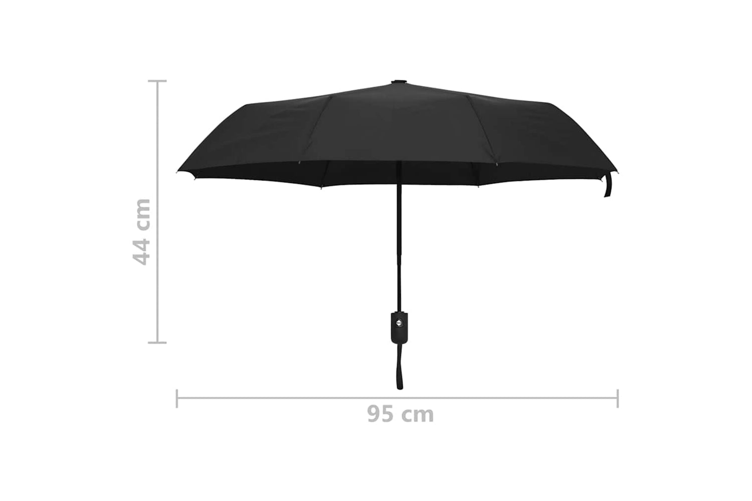 vidaXL 149144 Automatic Folding Umbrella Black 95cm-6
