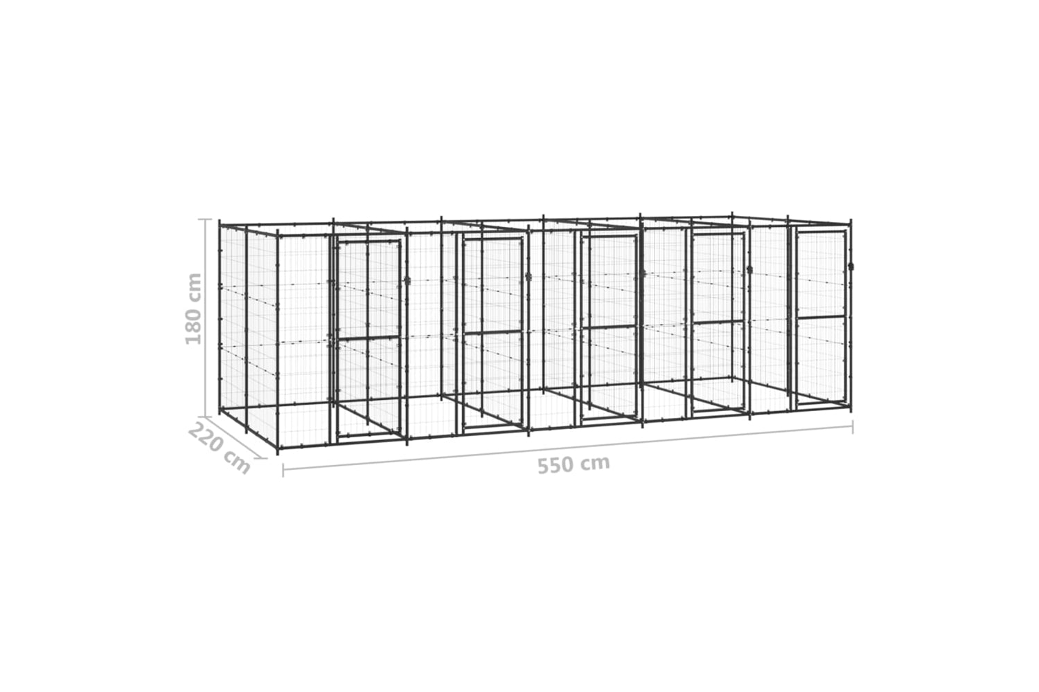 Vidaxl 3082263 Outdoor Dog Kennel Steel 12.1 M2-6
