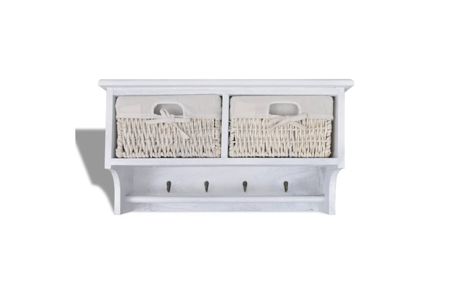 vidaXL 240792 Wall Shelf White 60x23.5x33cm Paulownia Wood-5