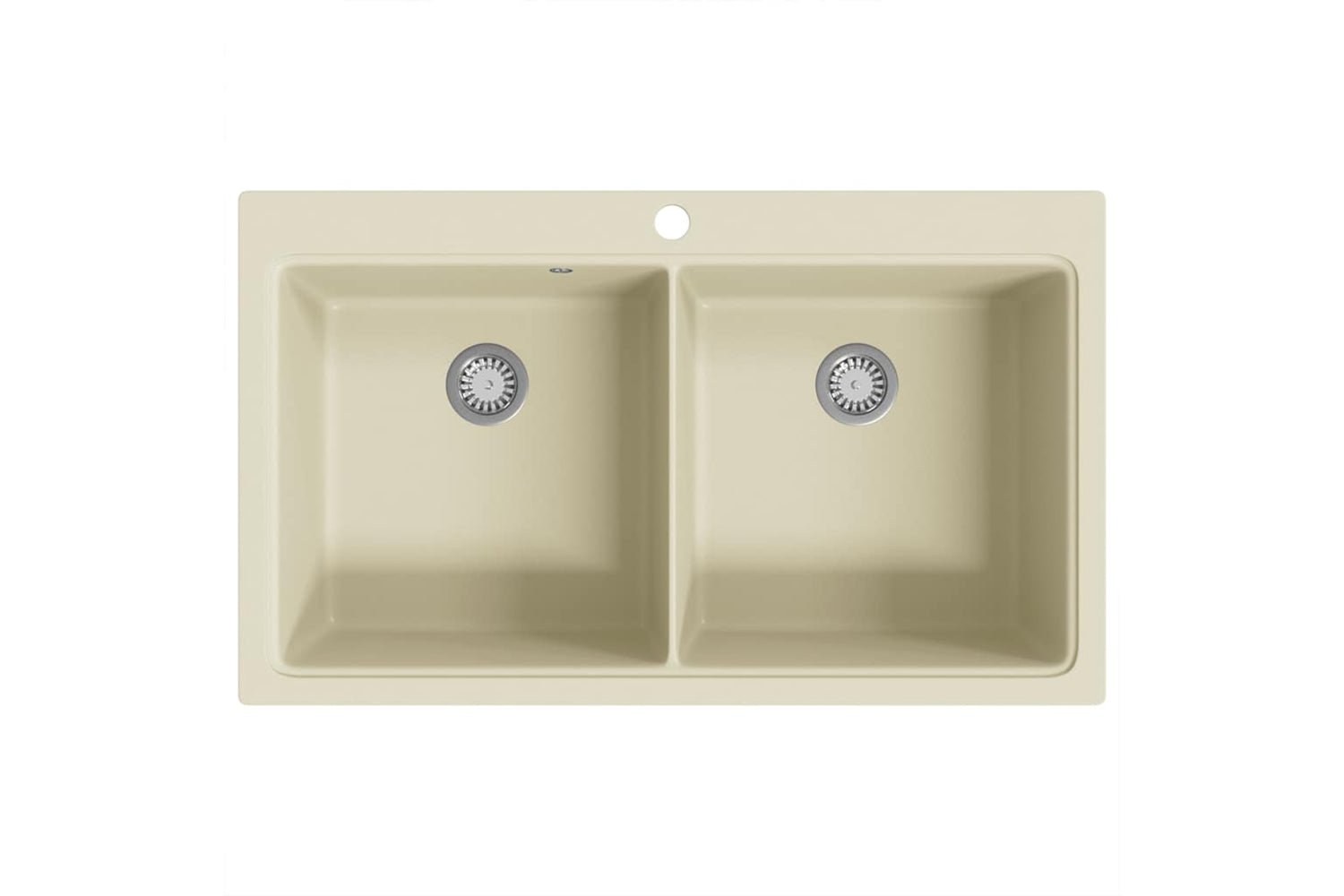 Vidaxl Granite Kitchen Sink Double Basins Beige-5