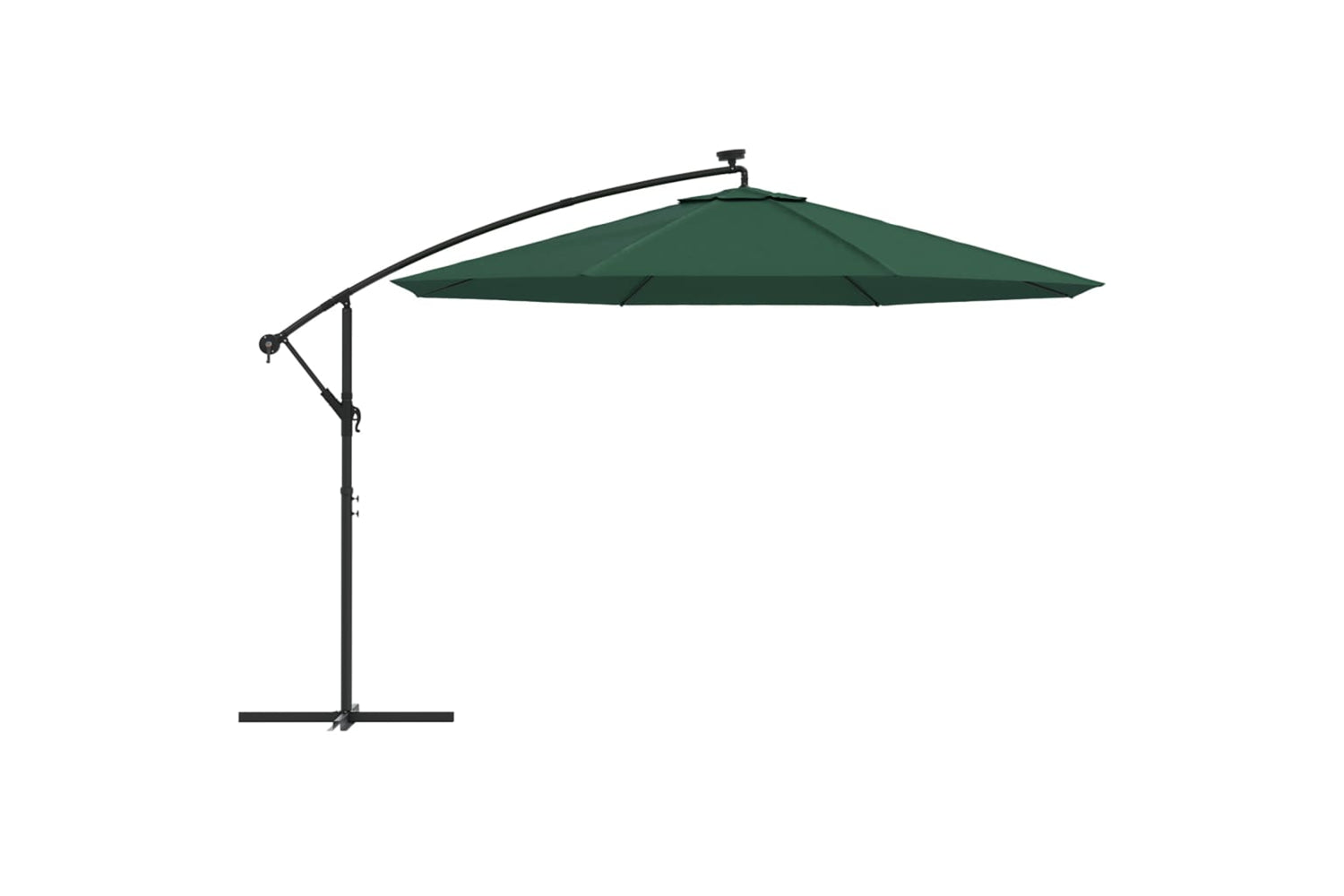 Vidaxl 44524 Cantilever Umbrella With Led Lights And Metal Pole 350 Cm Green-3