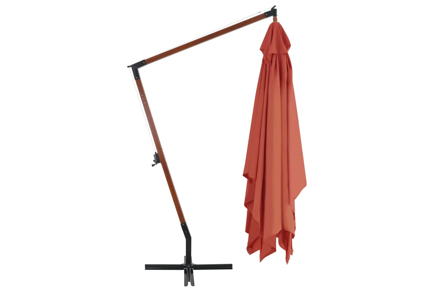 vidaXL 44494 Cantilever Umbrella With Wooden Pole 400x300cm Terracotta-3
