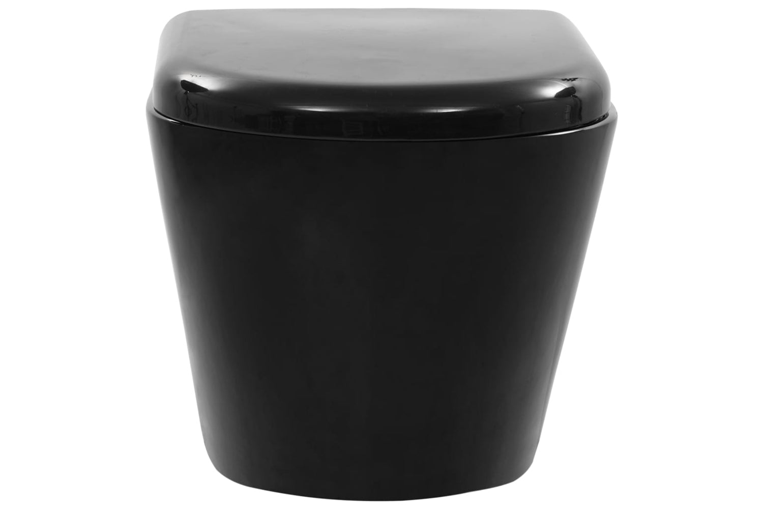 Vidaxl 145238 Wall Hung Rimless Toilet Ceramic Black-5