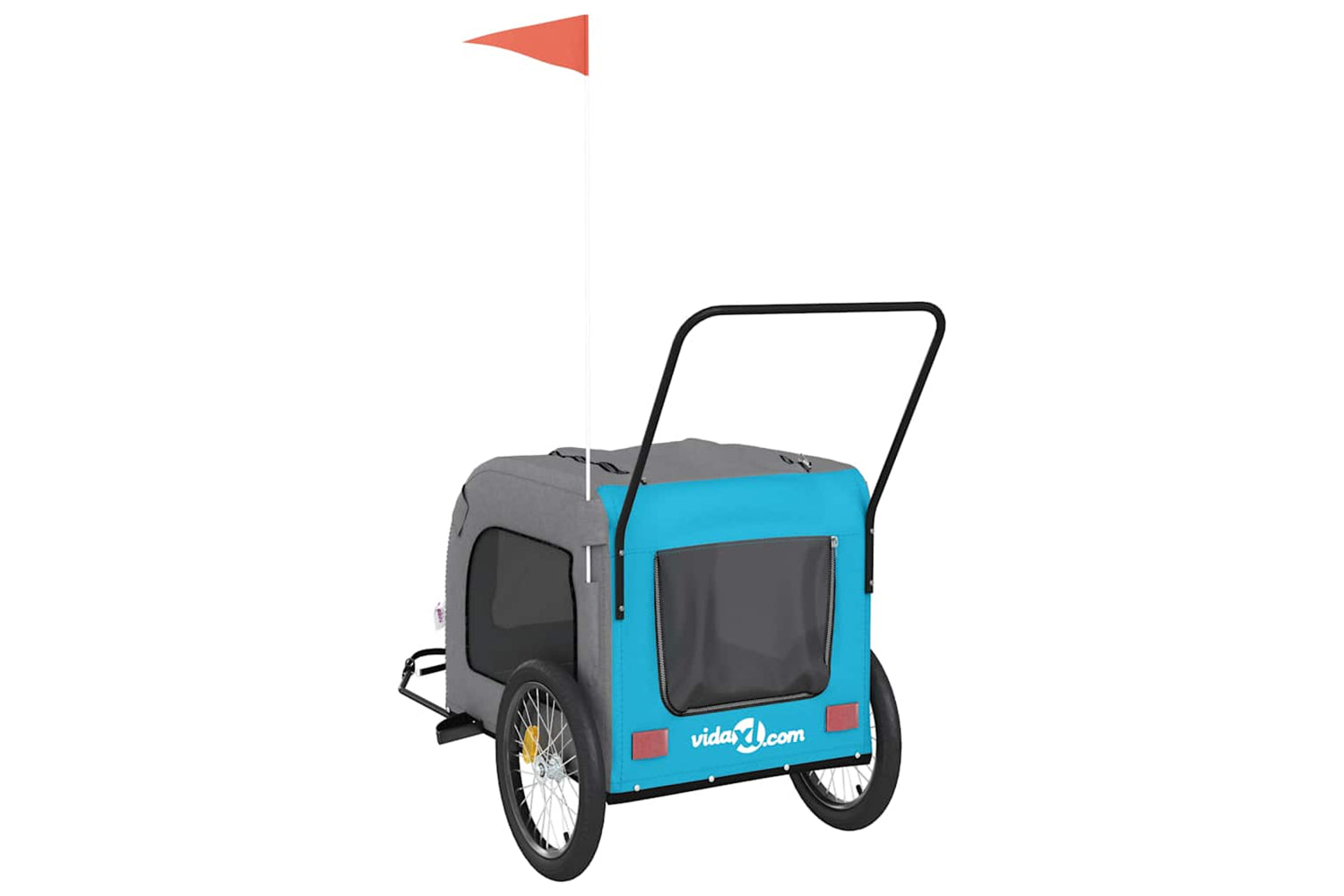 Vidaxl 93862 Pet Bike Trailer Blue And Grey Oxford Fabric And Iron-7