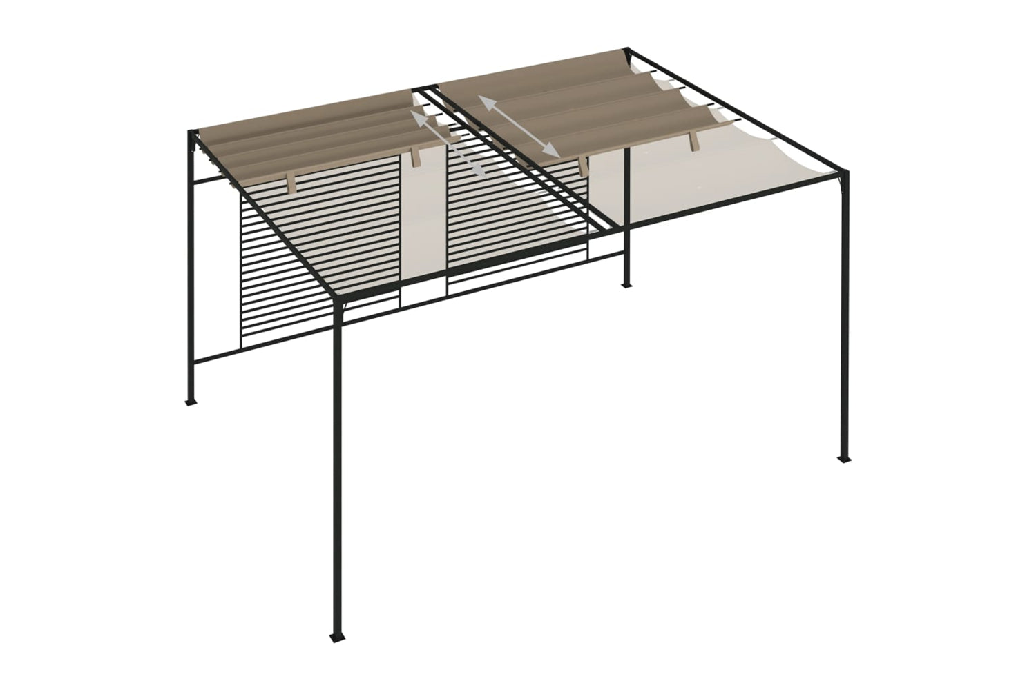 Vidaxl 313624 Gazebo With Retractable Roof 3x4x2.3 M Taupe 180 G/mâ²-5