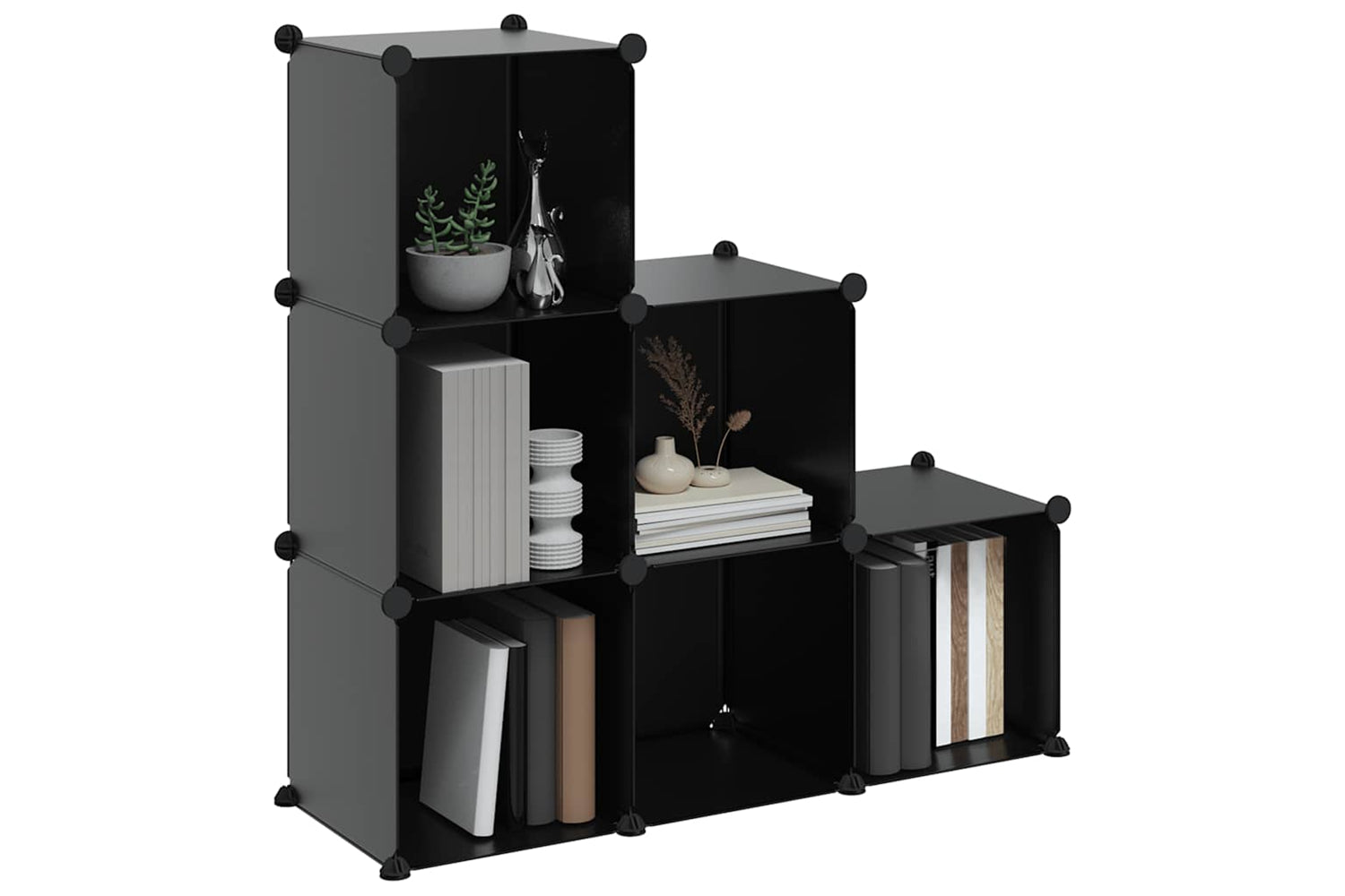 Vidaxl 340548 Storage Cube Organiser With 6 Cubes Black Pp-3