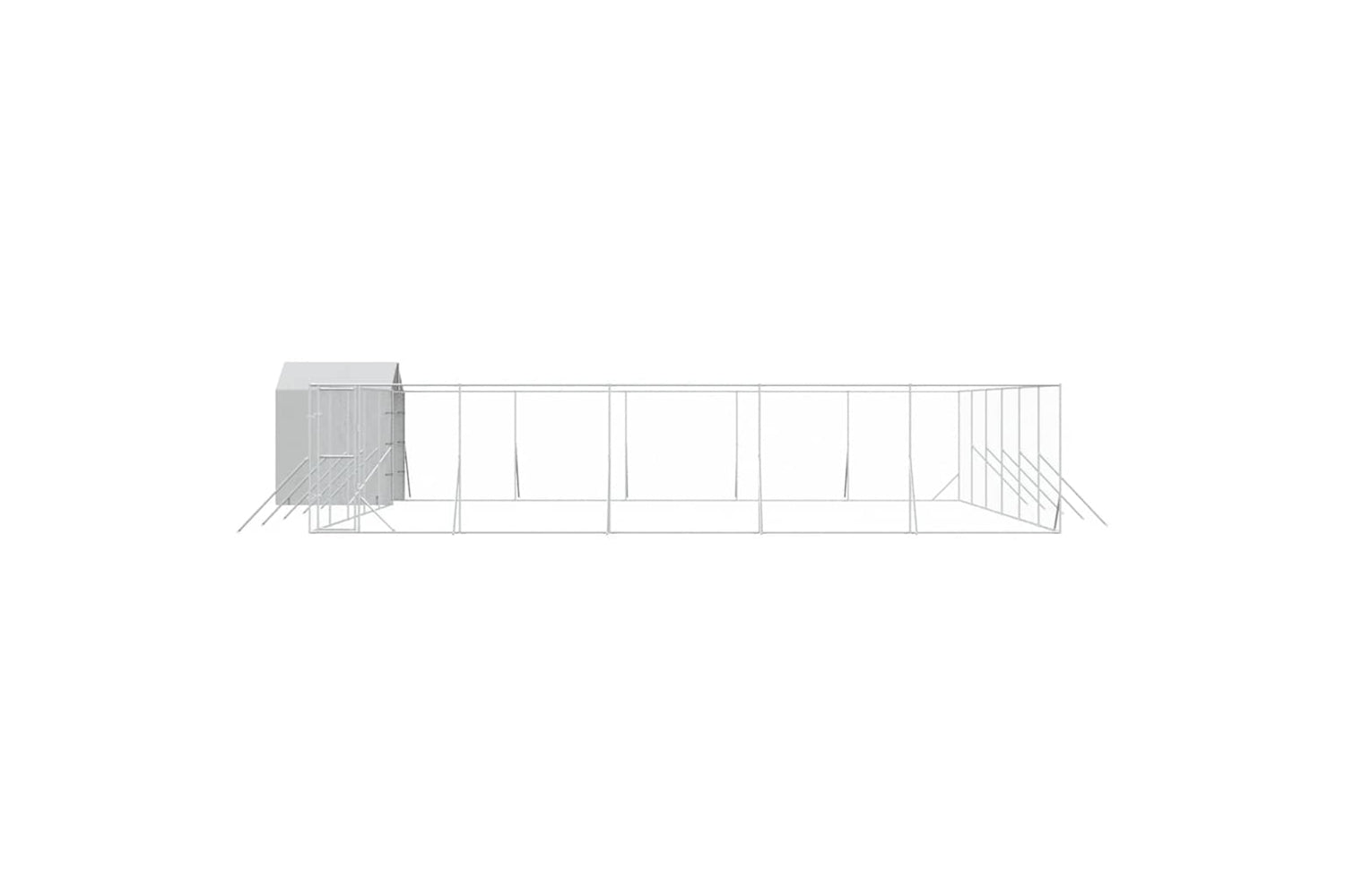 Vidaxl 3190482 Outdoor Dog Kennel With Roof Silver 12x12x2.5 M Galvanised Steel-3
