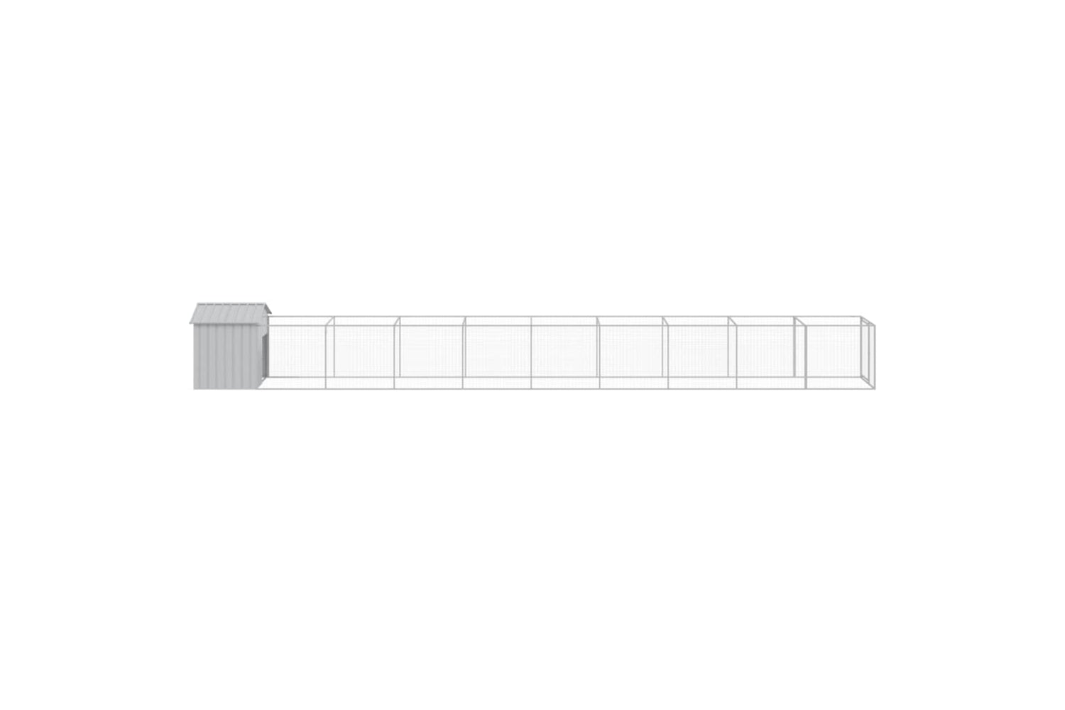 vidaXL 3189067 Dog House With Roof Light Grey 117x1017x123cm Galvanised Steel-3