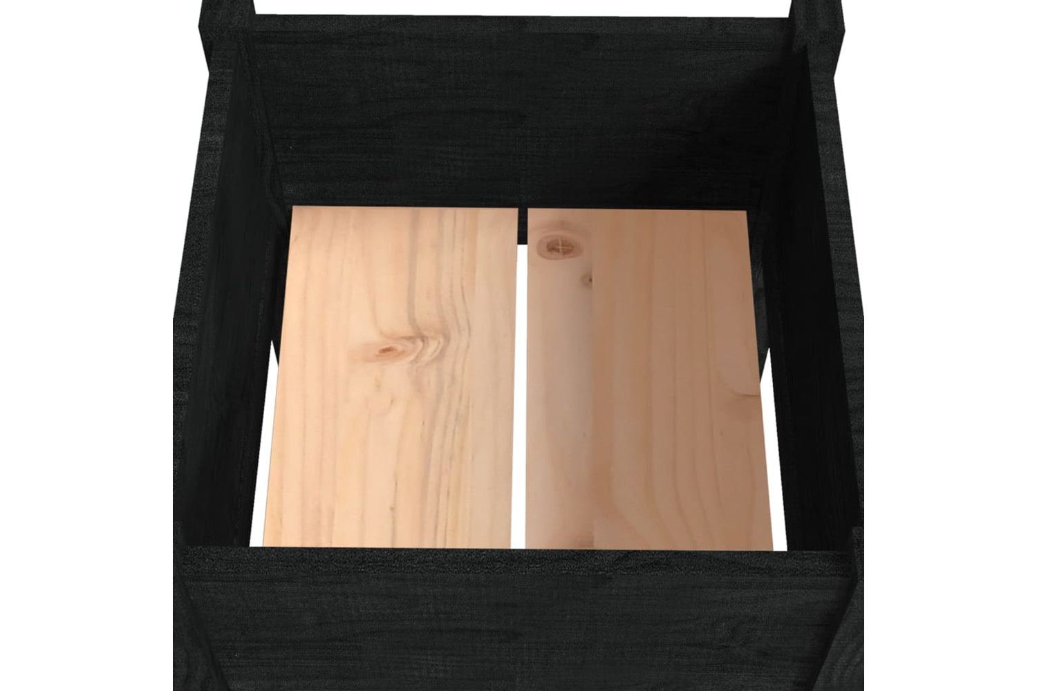 vidaXL 810798 Garden Planters 2 Pcs Black 40x40x70cm Solid Pinewood-5