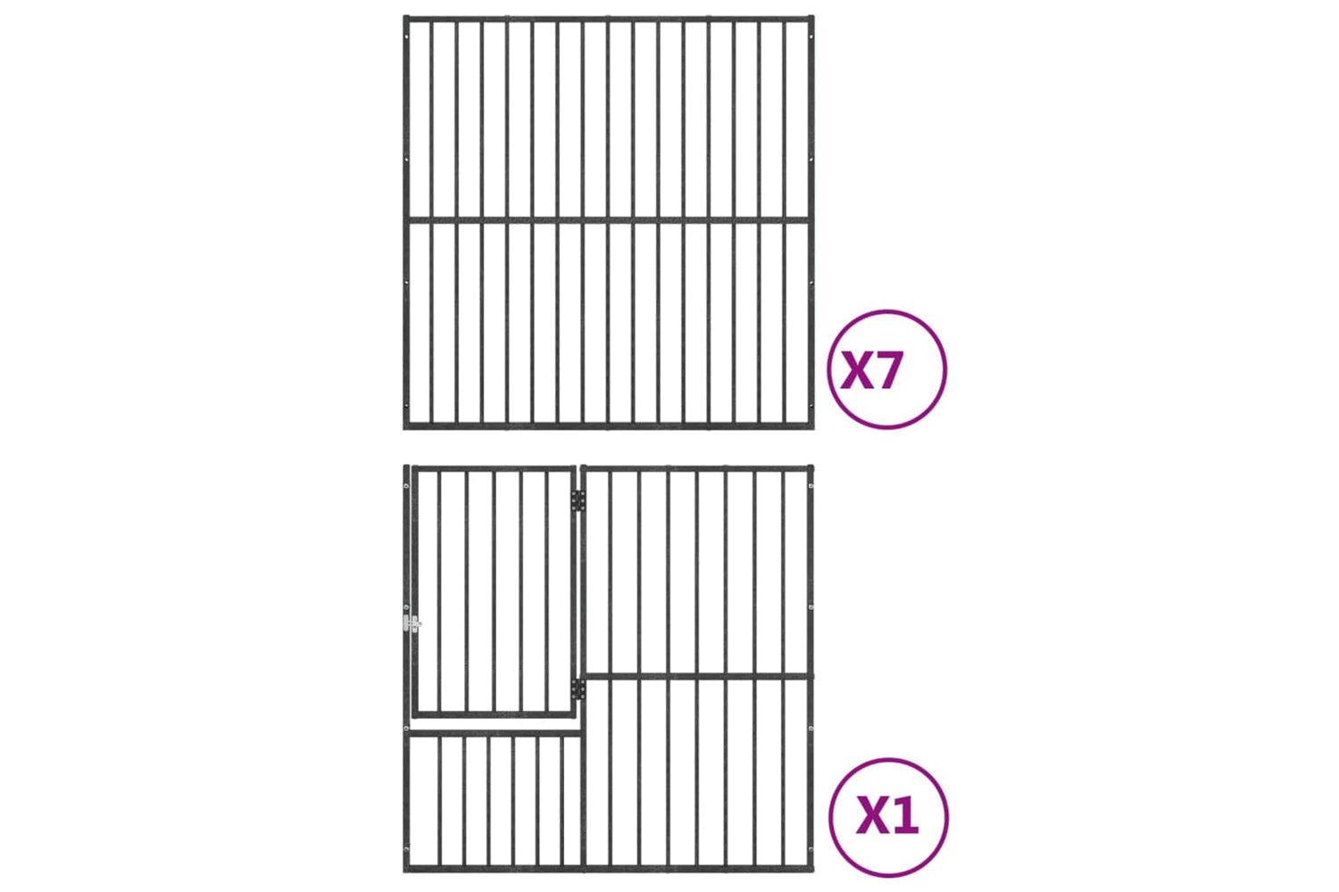 Vidaxl 3209557 Dog Playpen 8 Panels Black Galvanised Steel-7