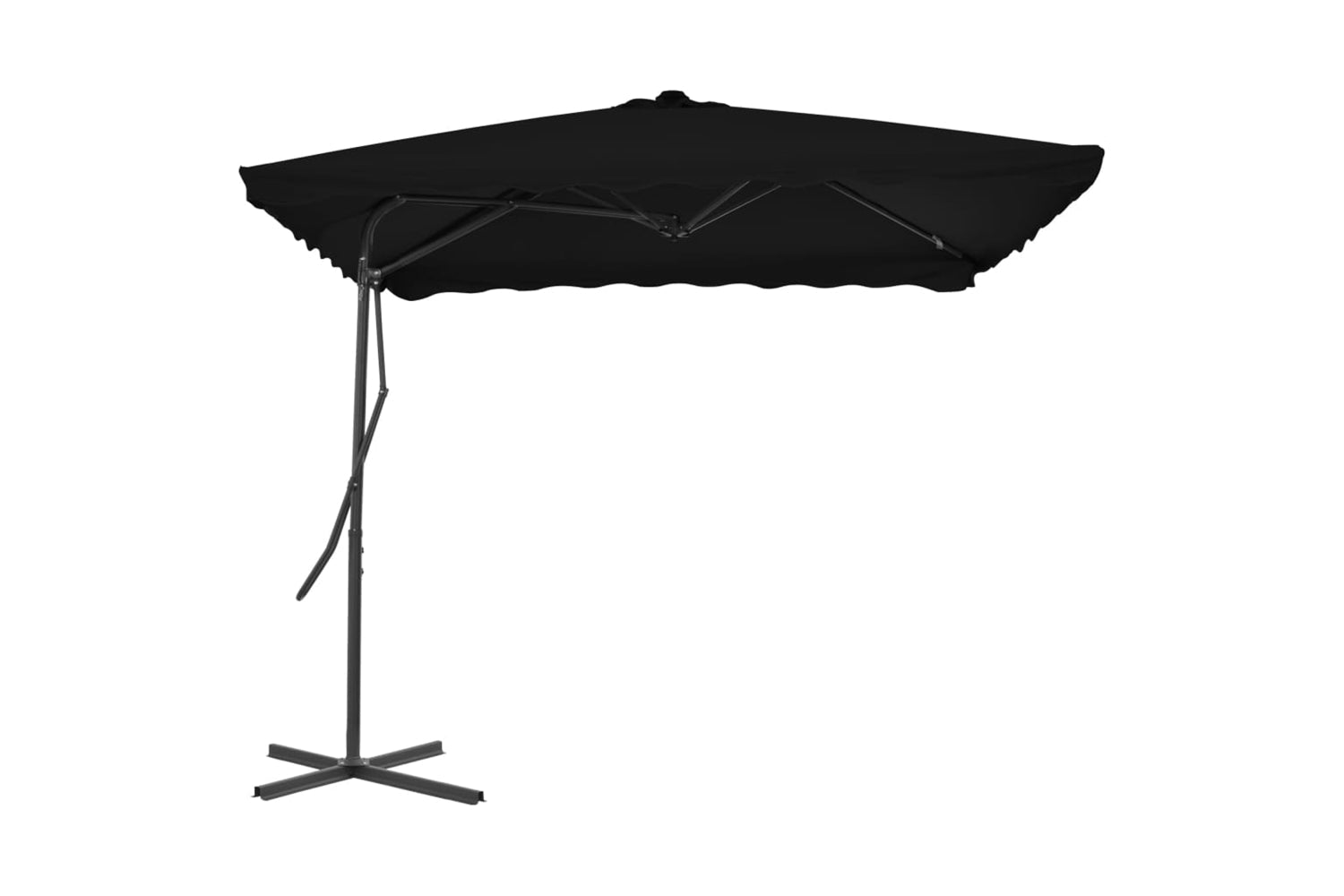 vidaXL 312516 Outdoor Parasol With Steel Pole Black 250x250x230cm-2