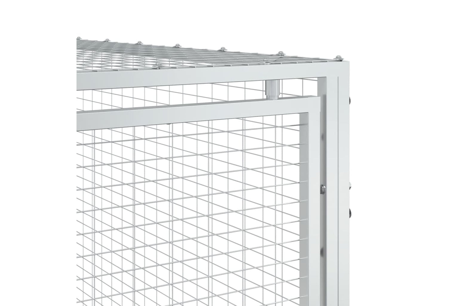 Vidaxl Dog House With Run Anthracite 153x396x110 Cm Galvanised Steel-7
