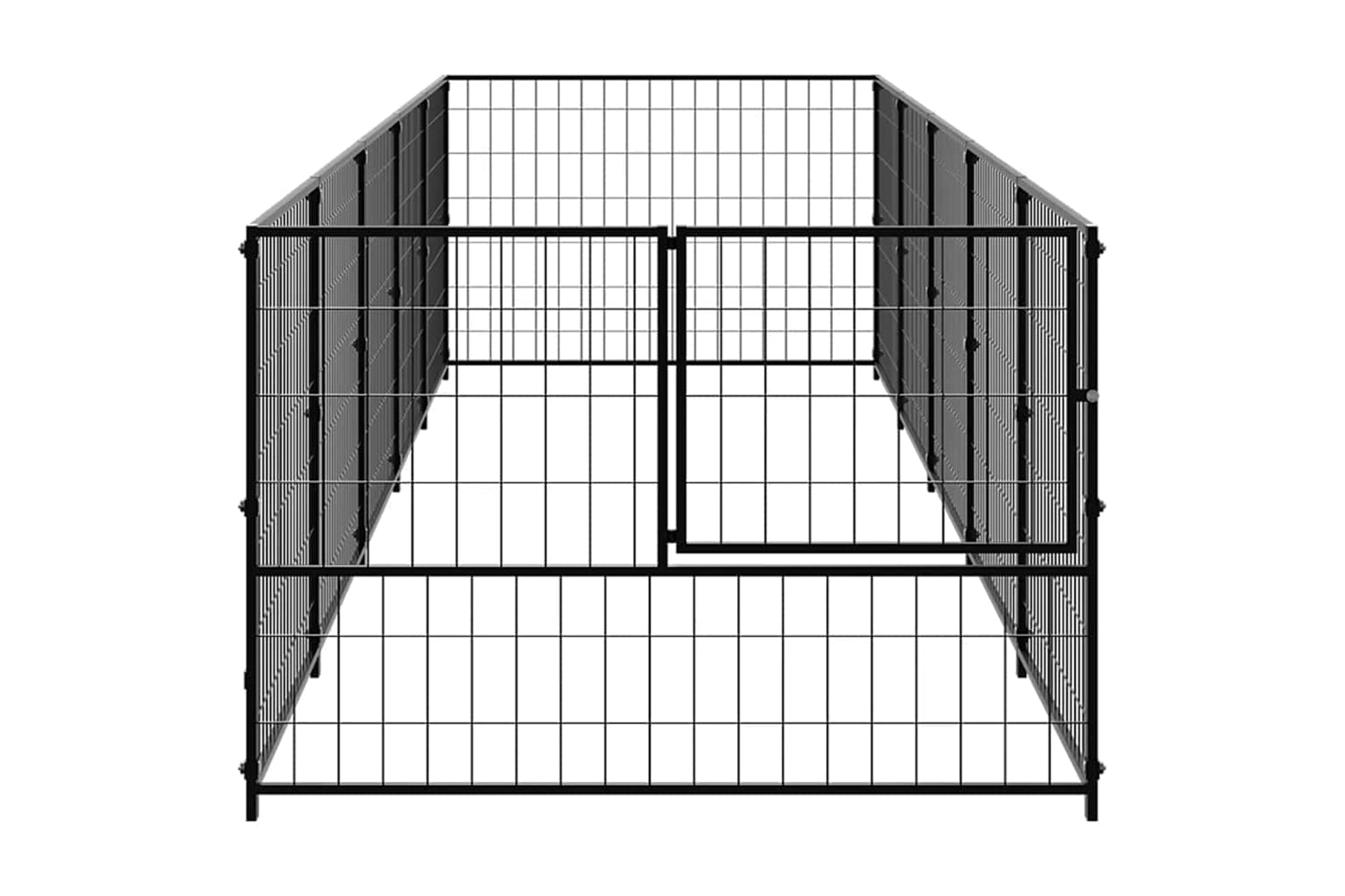 Vidaxl 3082095 Dog Kennel Black 5 M2 Steel-3