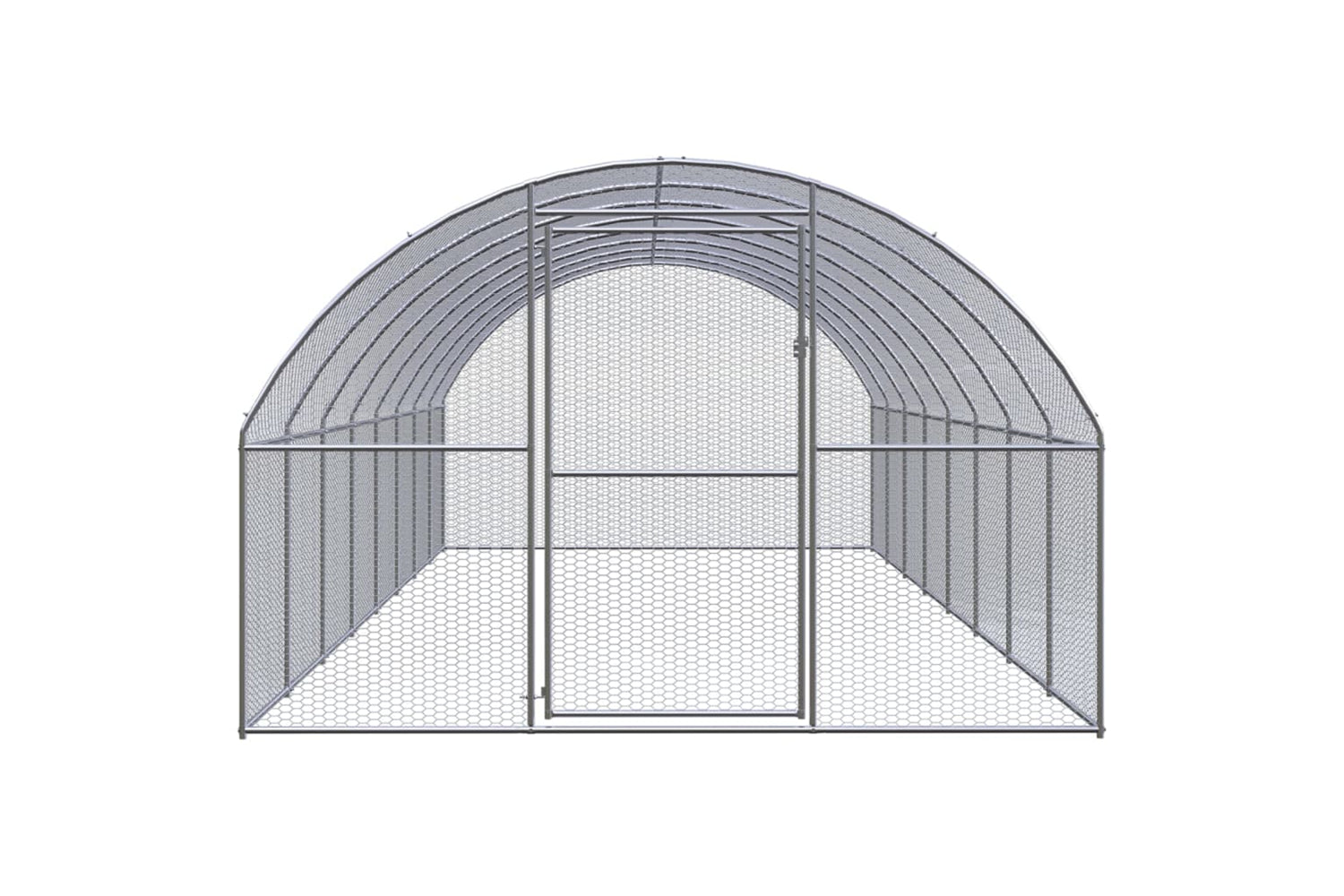 Vidaxl 3095466 Outdoor Chicken Coop 3x8x2 M Galvanised Steel-2