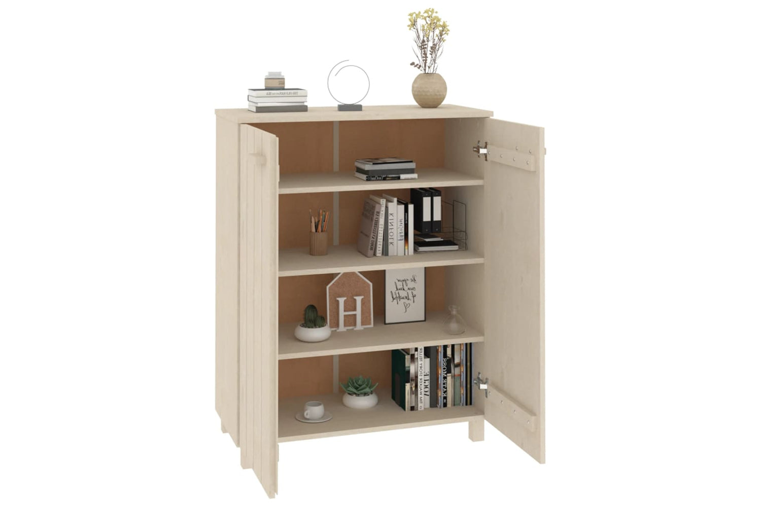 vidaXL Shoe Cabinet Hamar Honey Brown 85x40x108cm Solid Wood Pine-5