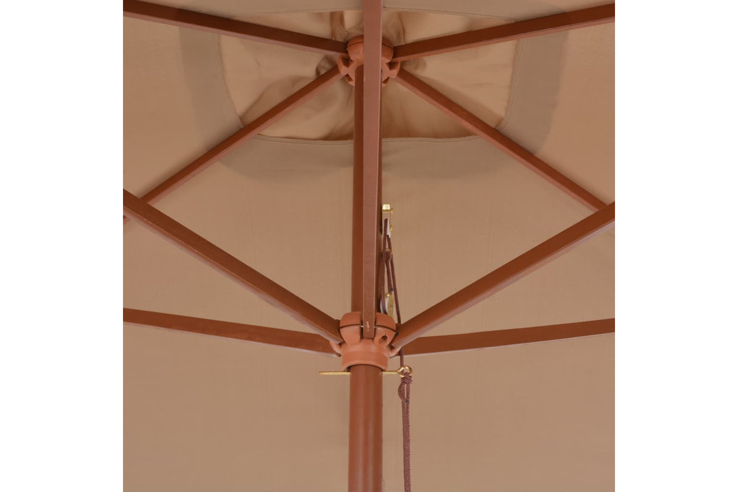 vidaXL 44514 Outdoor Parasol With Wooden Pole 200x300cm Taupe-6