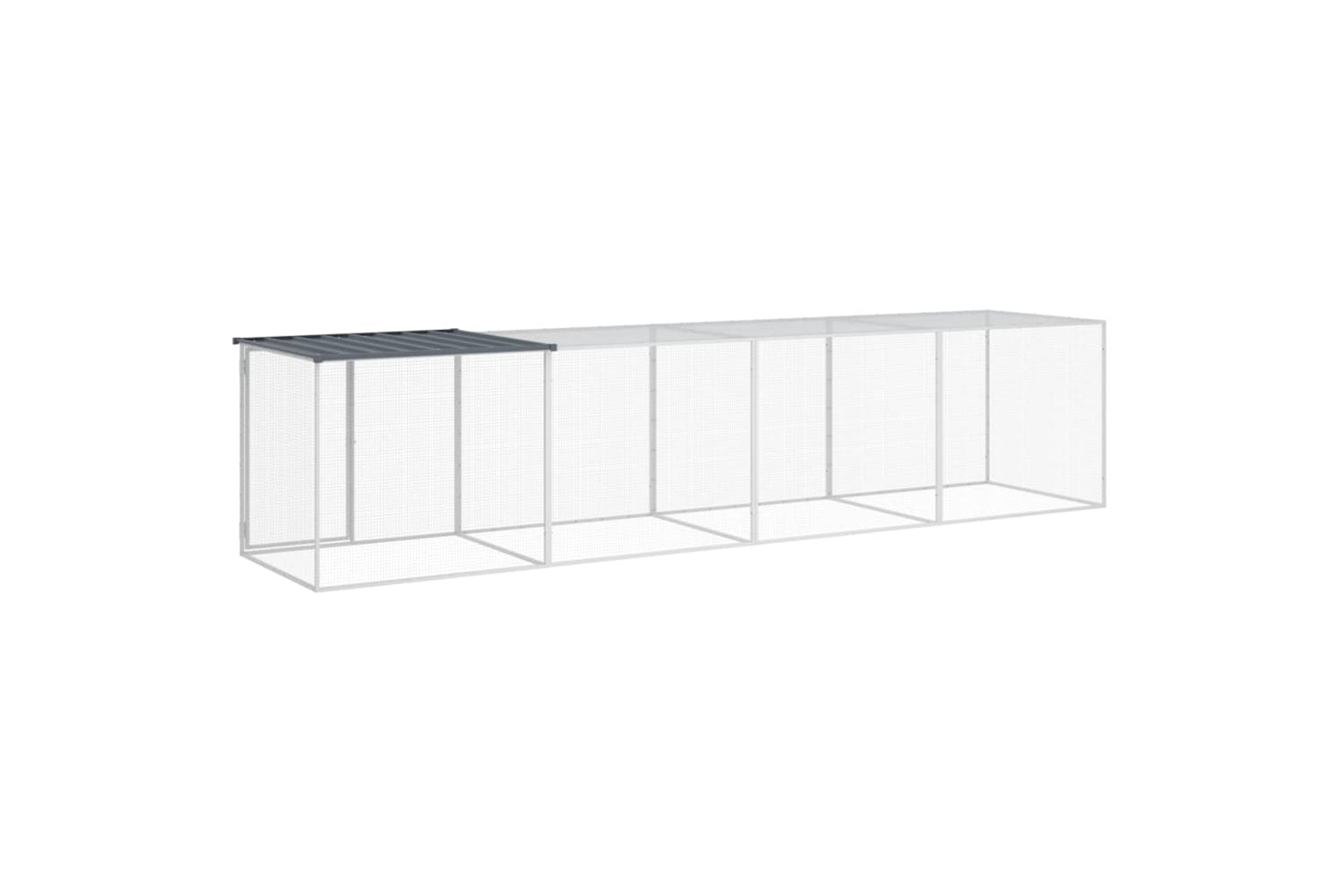 vidaXL 3189040 Chicken Cage With Roof Anthracite 403x98x90cm Galvanised Steel-4