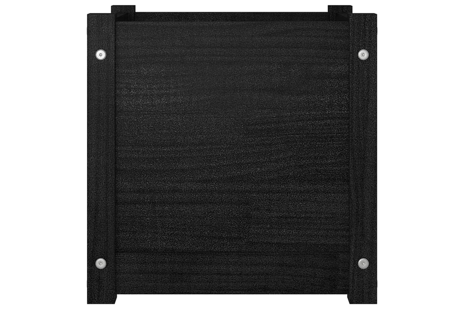vidaXL 810543 Garden Planters 2 Pcs Black 40x40x40cm Solid Pinewood-4