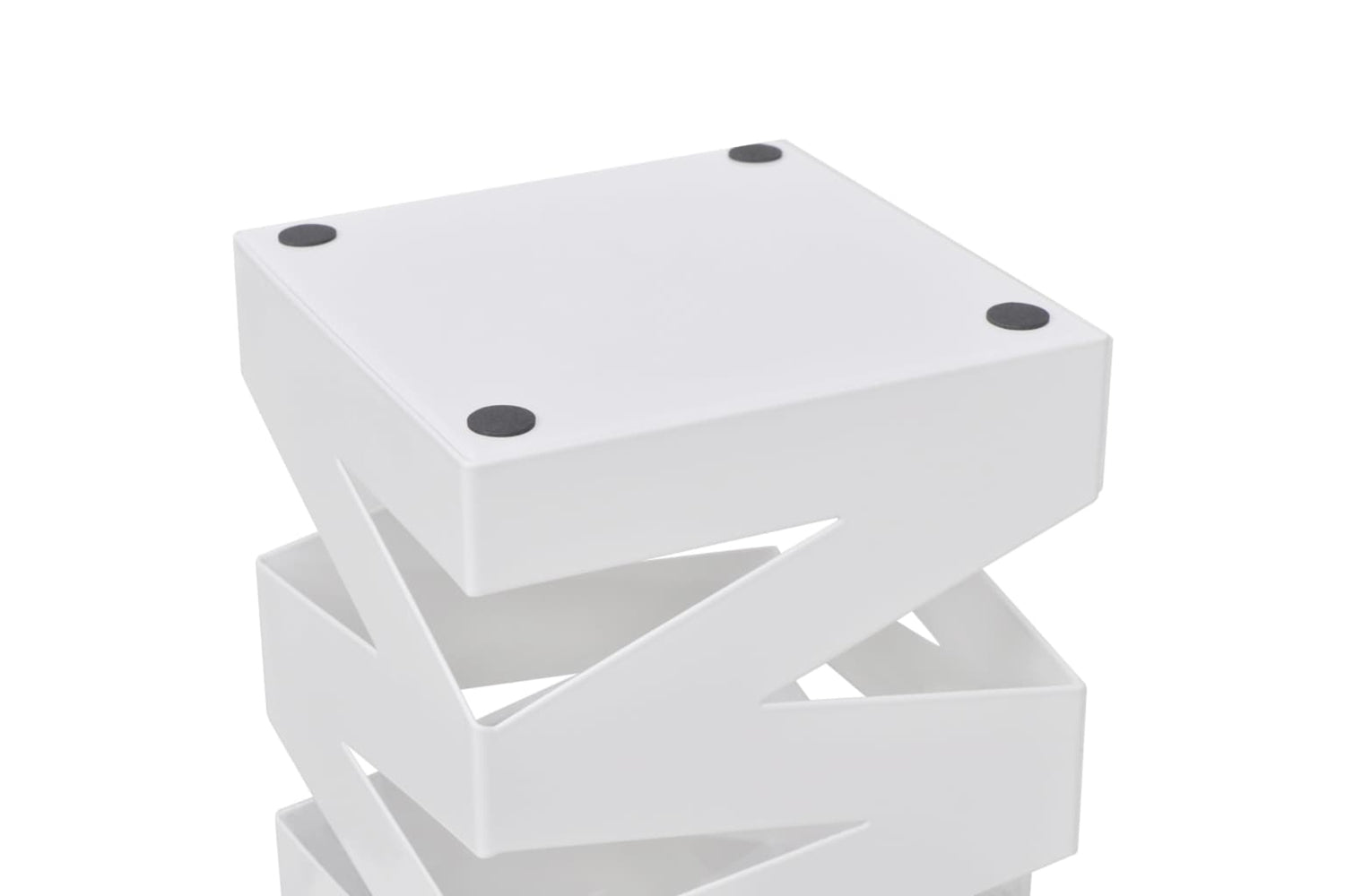 vidaXL 242468 White Square Umbrella Stand Storage Holder Walking Stick Steel 48.5cm-3