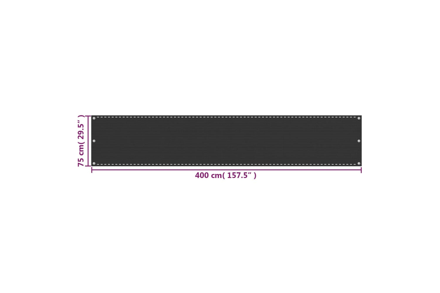 vidaXL 42312 Balcony Screen Hdpe 75x400cm Anthracite-5