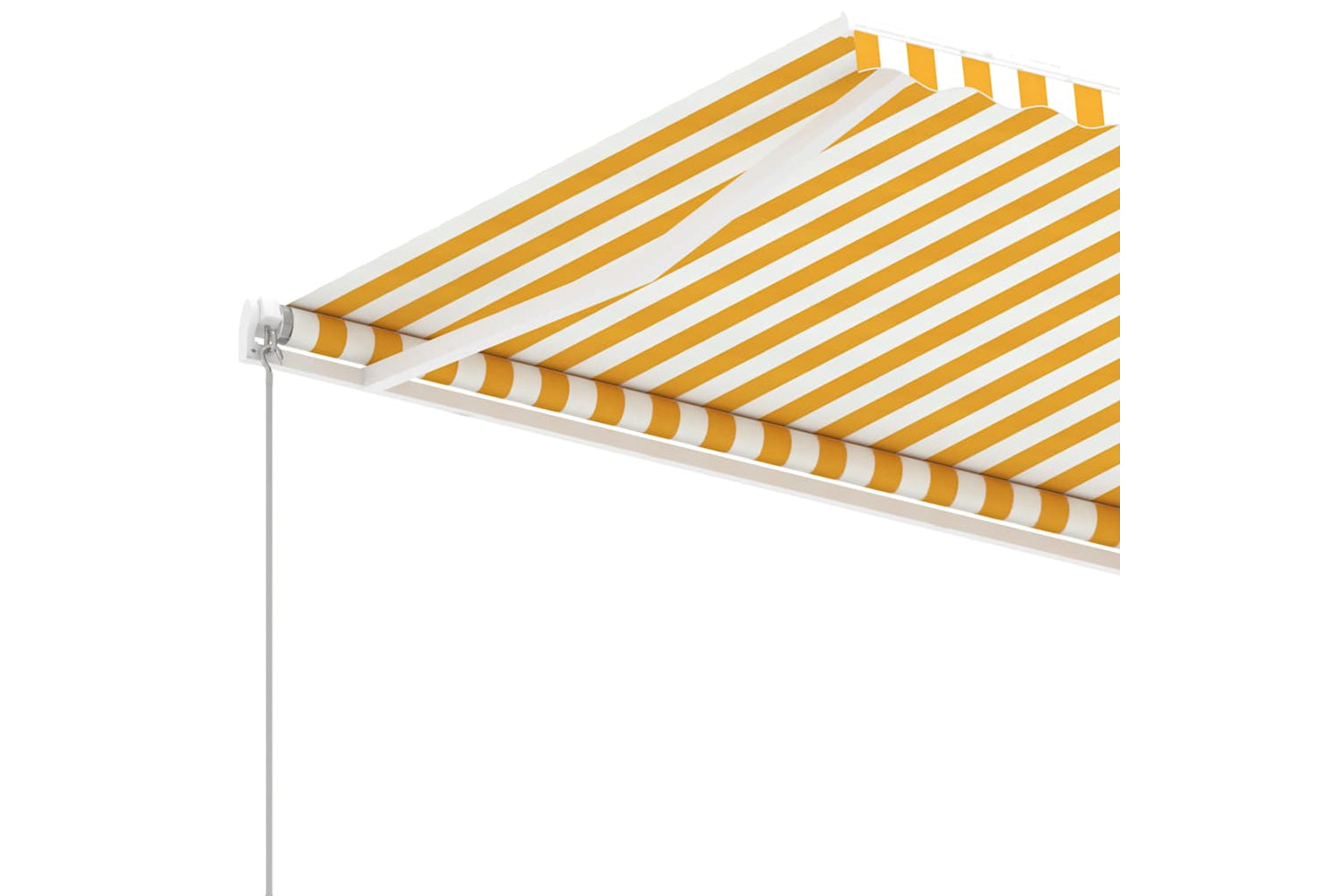 vidaXL 3069618 Freestanding Manual Retractable Awning 400x350cm Yellow/white-6