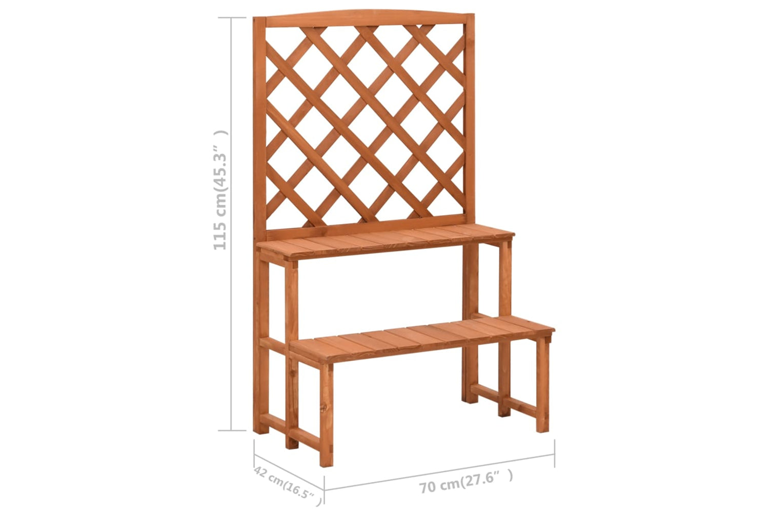 vidaXL 316413 Plant Stand With Trellis 70x42x115cm Solid Fir Wood-6