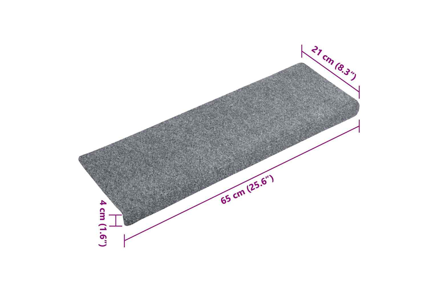 vidaXL Stair Mats 5 Pcs Light Grey 65x21x4cm Needle Punch-7