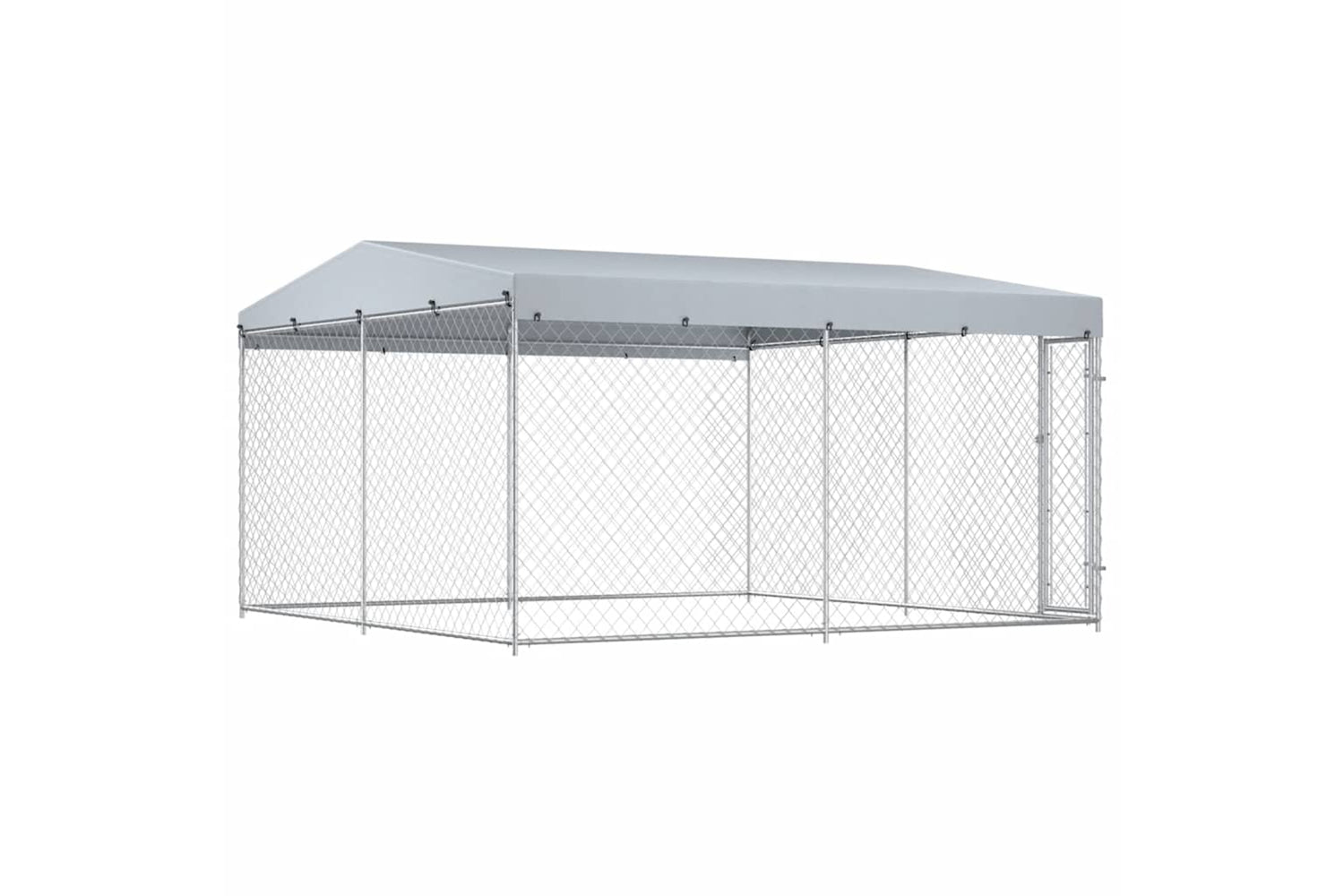 Vidaxl Outdoor Dog Kennel With Roof 382x382x225 Cm-4
