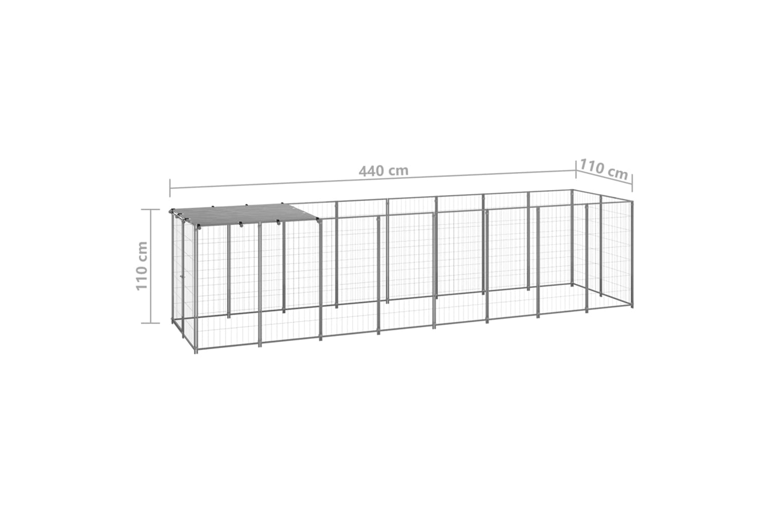 Vidaxl 3082203 Dog Kennel Silver 4.84 M2 Steel-6