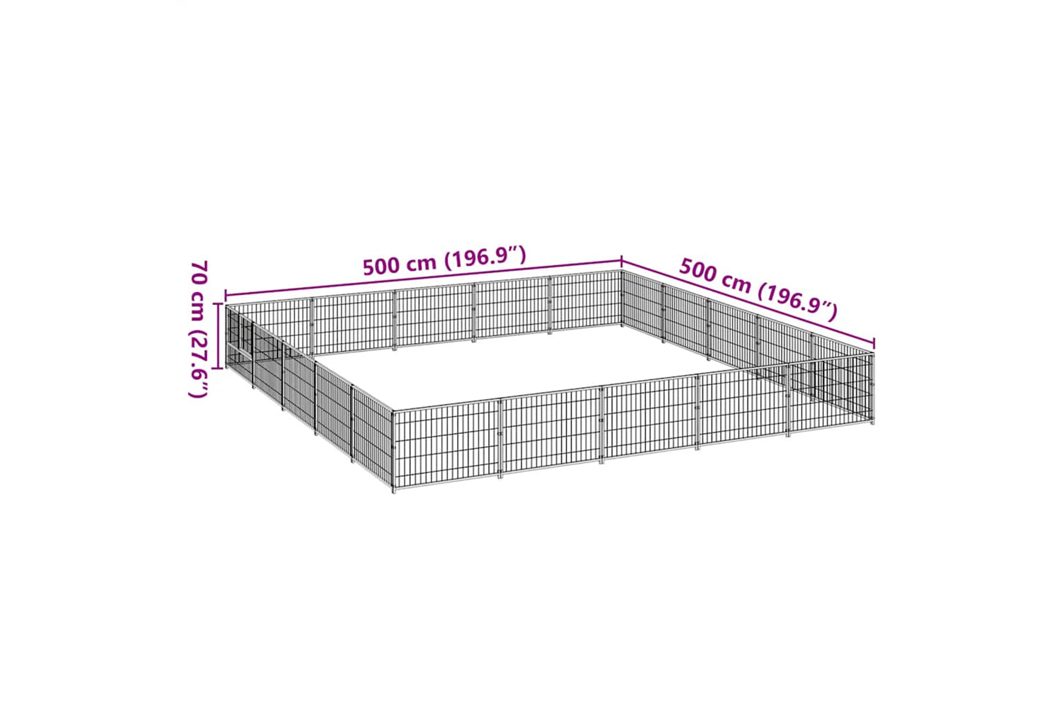 Vidaxl 3082163 Dog Kennel Silver 25 M2 Steel-6