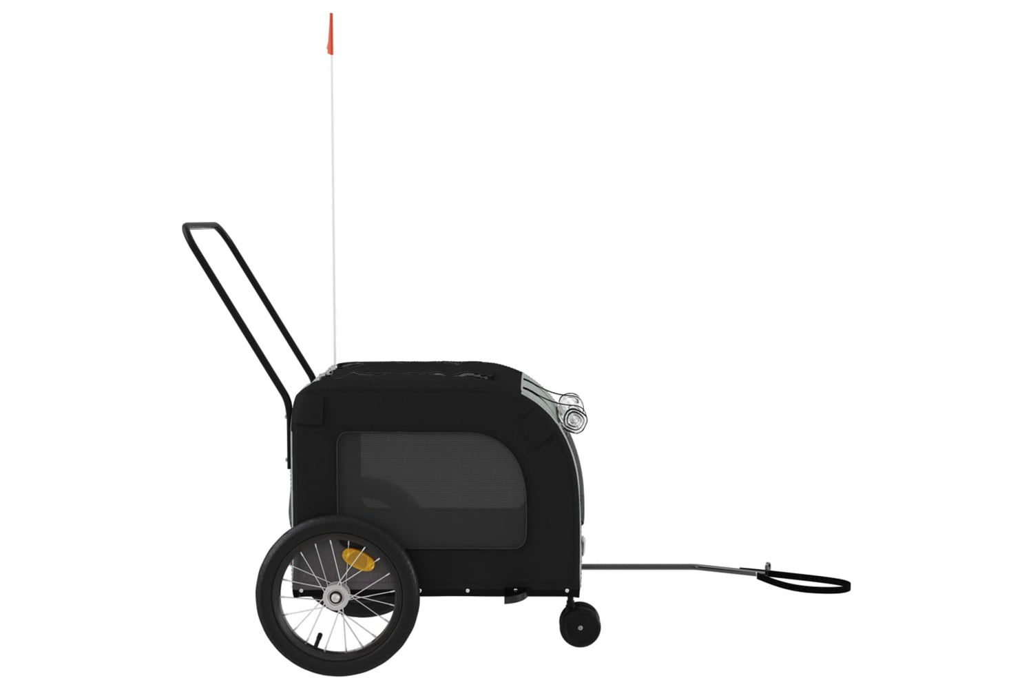 Vidaxl 93853 Pet Bike Trailer Black And Grey Oxford Fabric And Iron-5