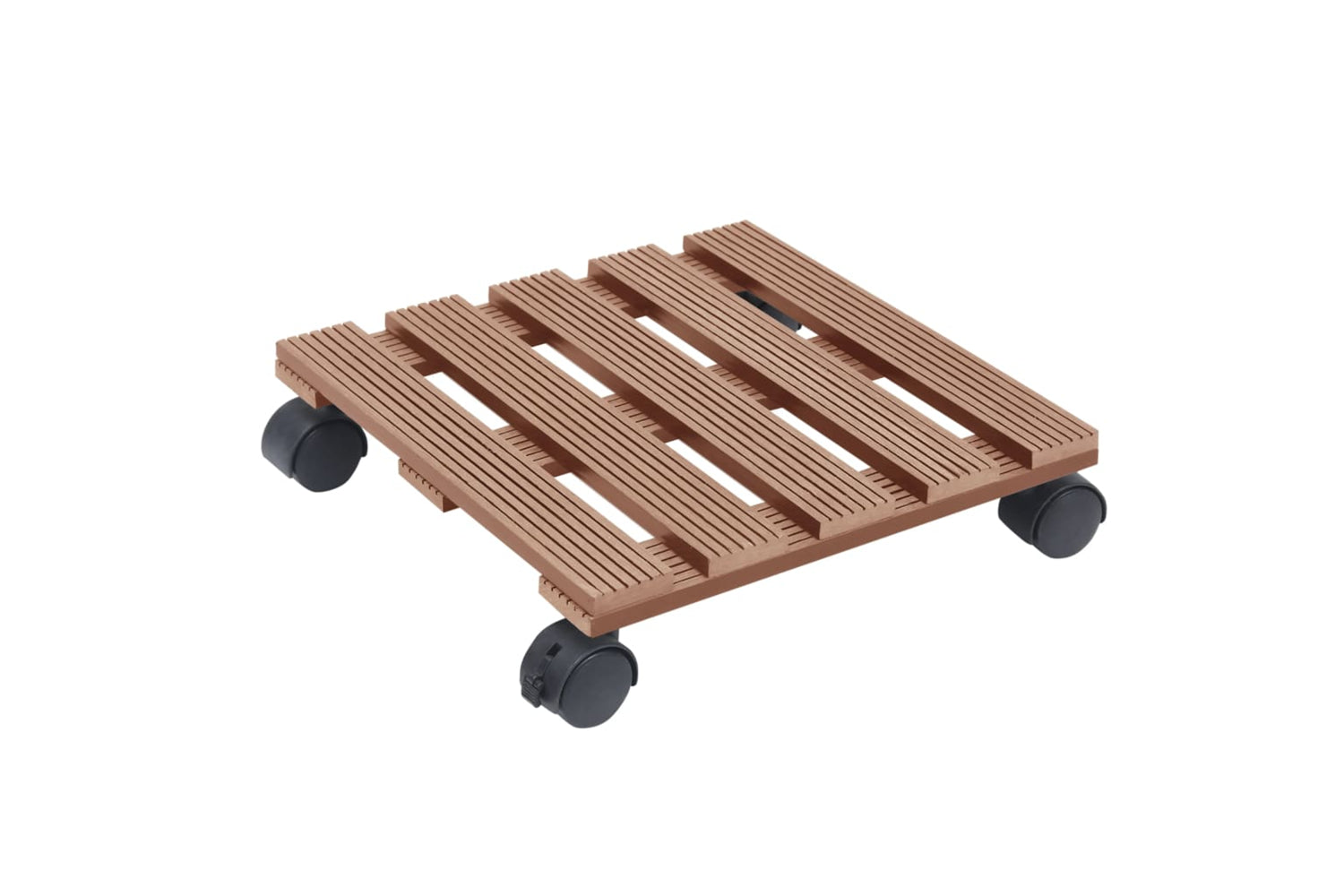 vidaXL 149035 Plant Trolleys 2 Pcs Brown 30x30x7.5cm Wpc-2