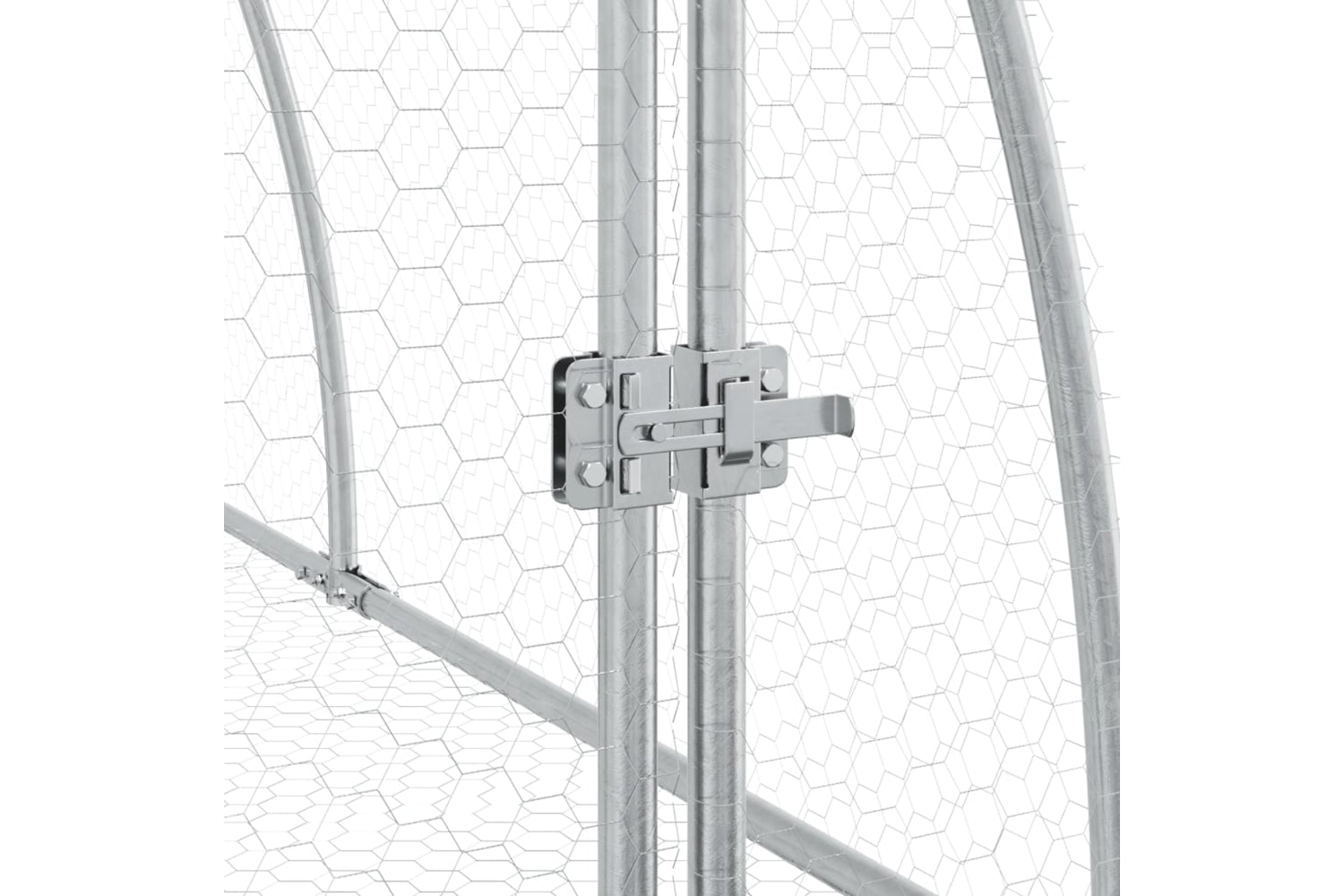 vidaXL 3281527 Rabbit Cage Silver 100x105x120cm Galvanised Steel-8
