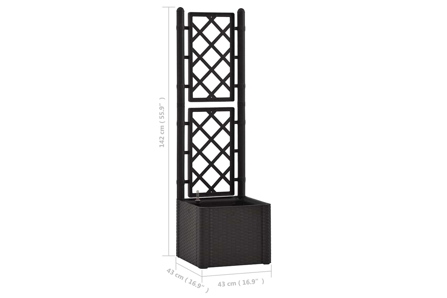 Vidaxl 313965 Garden Raised Bed With Trellis And Self Watering System Anthracite-8