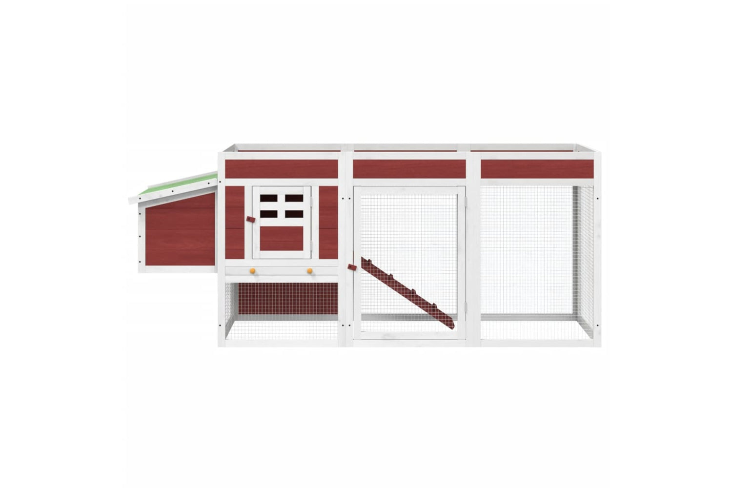 vidaXL 172238 Chicken Coop Mocha 204x50x84cm Solid Wood Pine-3