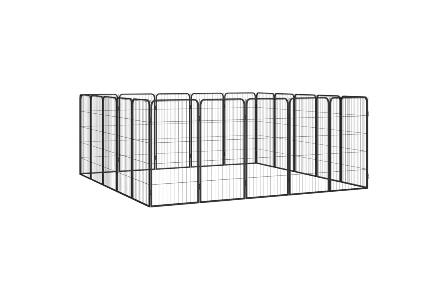 vidaXL 3115961 20-panel Dog Playpen Black 50x100cm Powder-coated Steel-3