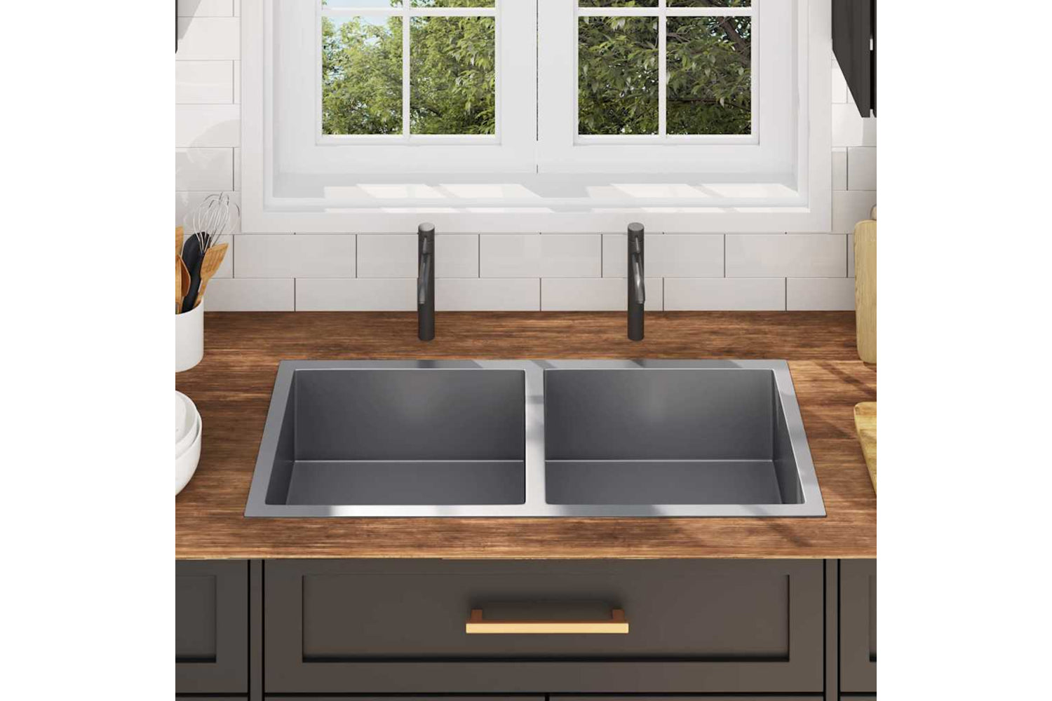 Vidaxl 51524 Handmade Kitchen Sink Stainless Steel-2