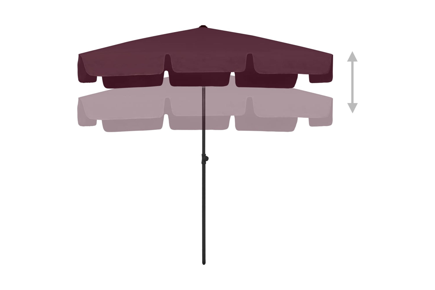 vidaXL 314731 Beach Umbrella Bordeaux Red 200x125cm-3