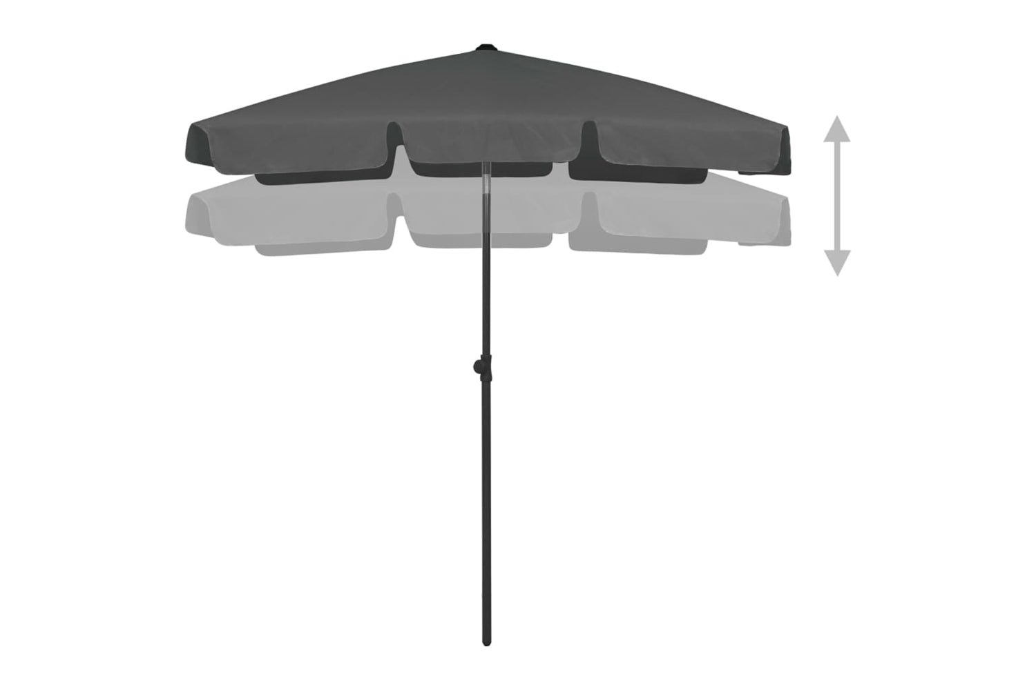 vidaXL 314721 Beach Umbrella Anthracite 180x120cm-3