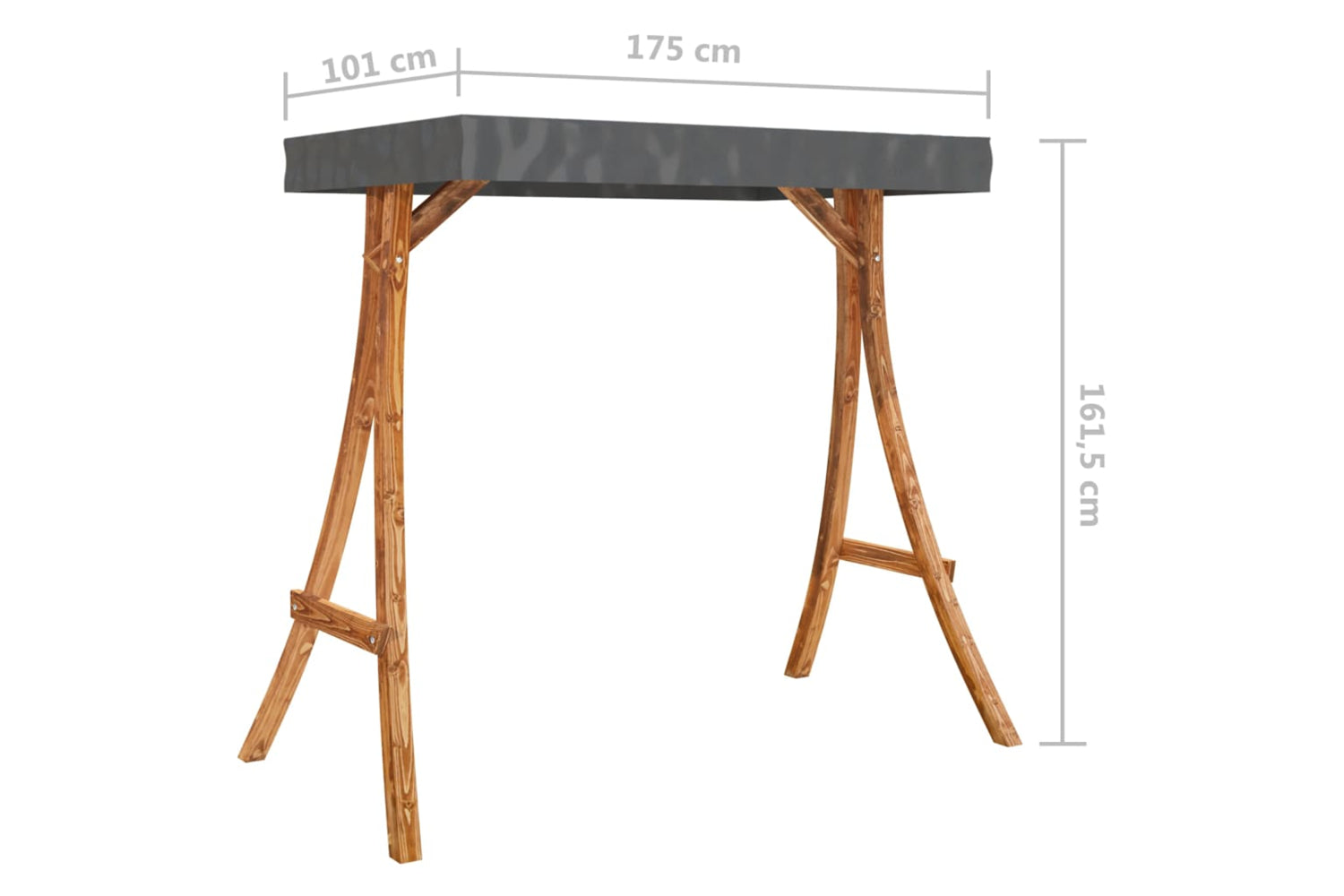 Vidaxl 313938 Swing Frame With Anthracite Roof Bent Wood With Teak Finish-5