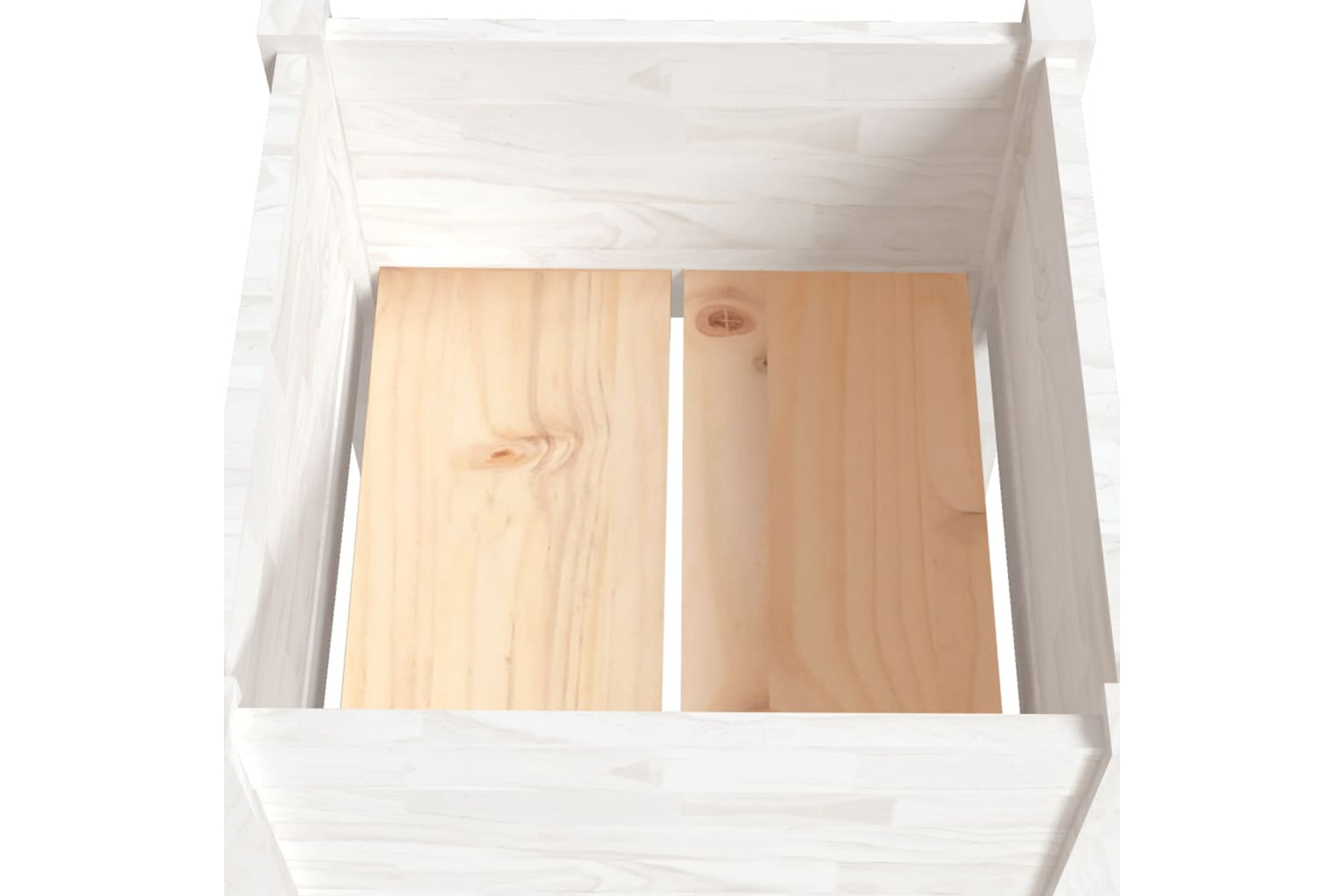 vidaXL 810792 Garden Planters 2 Pcs White 40x40x70cm Solid Pinewood-5