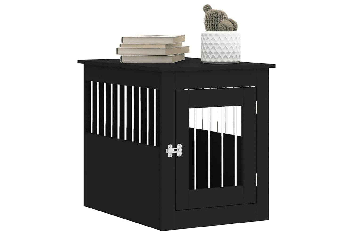 vidaXL 838317 Dog Crate Furniture Black 55x75x65cm Engineered Wood-3